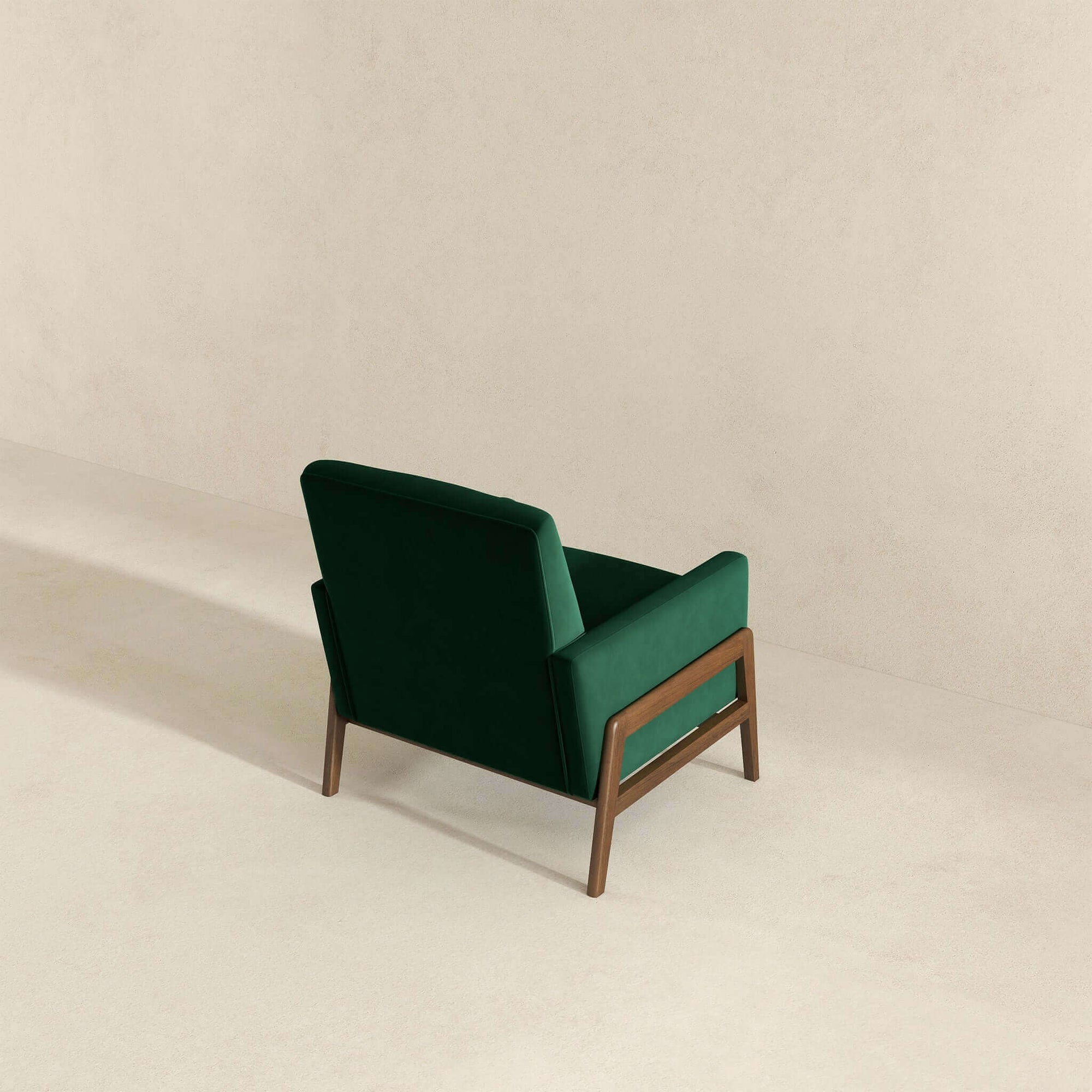 THE FURNITURE CO. Rocking Chair Luxury Solid Wood Green Velvet Lounge Chair for Elegant Living Spaces