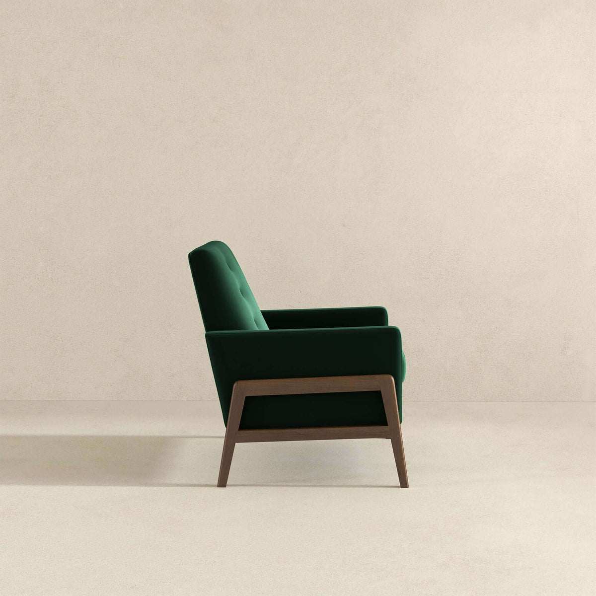 THE FURNITURE CO. Rocking Chair Luxury Solid Wood Green Velvet Lounge Chair for Elegant Living Spaces