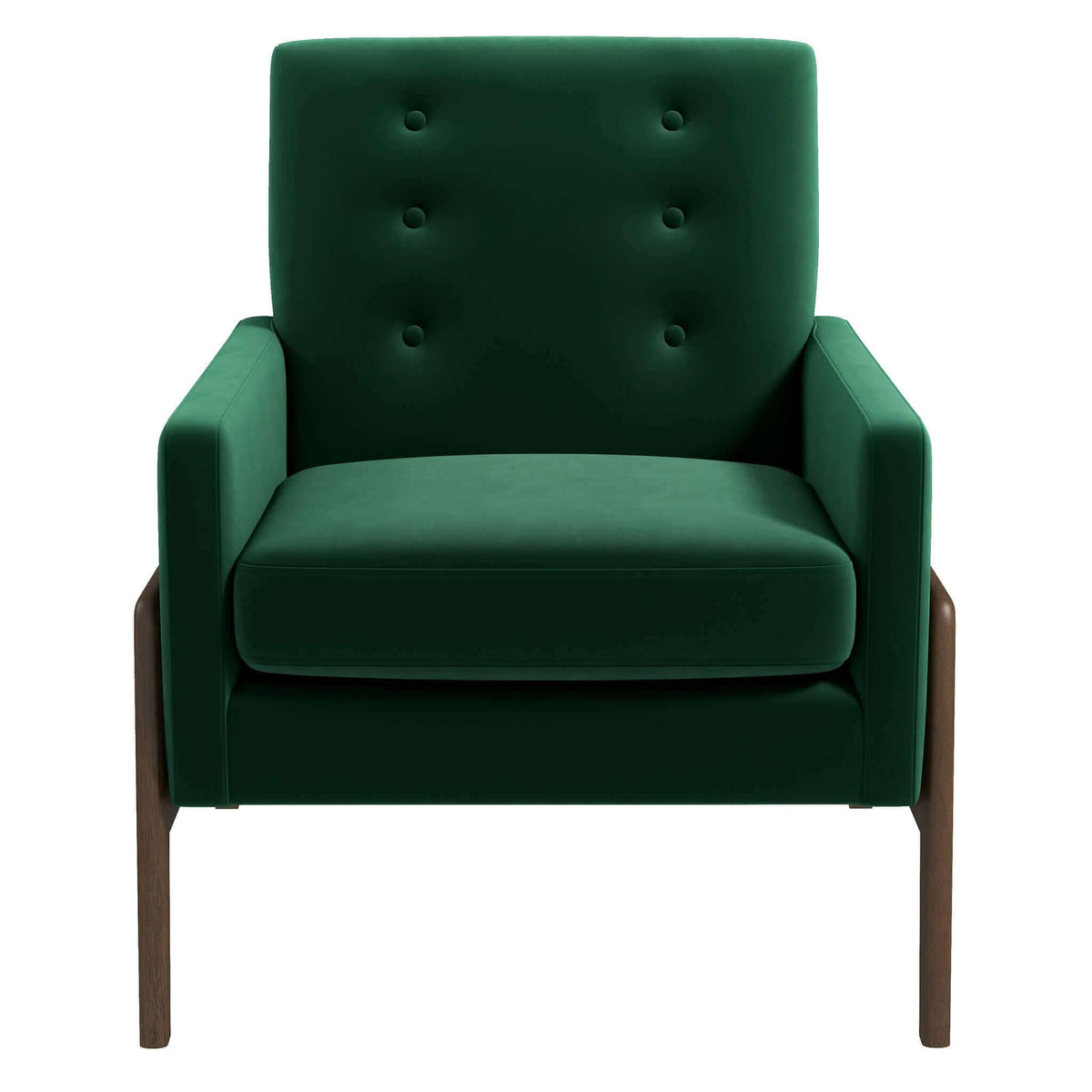 THE FURNITURE CO. Rocking Chair Luxury Solid Wood Green Velvet Lounge Chair for Elegant Living Spaces