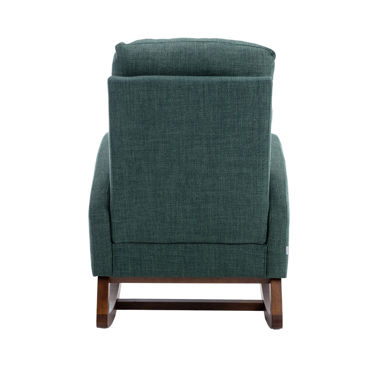 THE FURNITURE CO. Rocking Chair Modern Glider Rocking Chair with Side Pocket and High Back in Emerald Linen