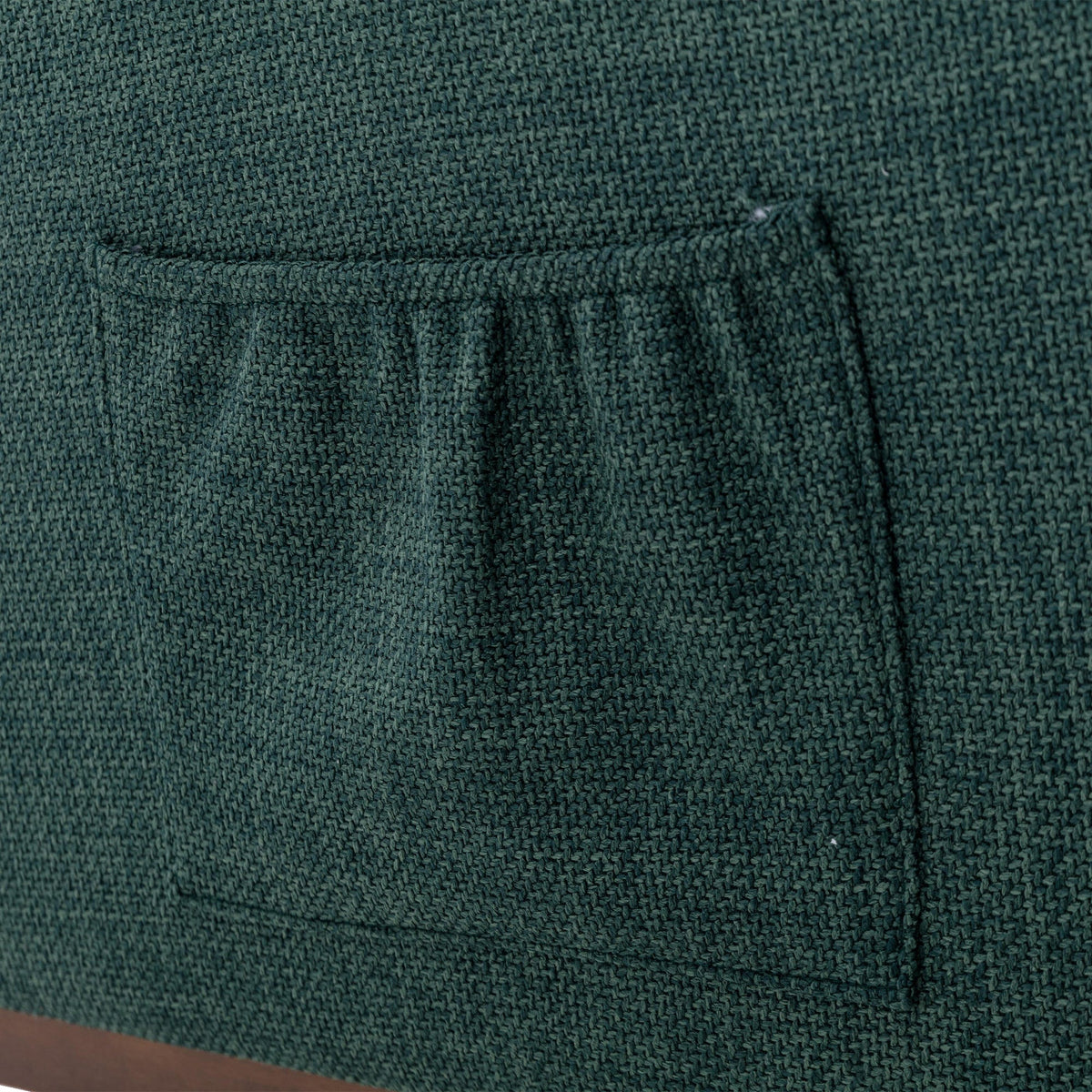 THE FURNITURE CO. Rocking Chair Modern Glider Rocking Chair with Side Pocket and High Back in Emerald Linen