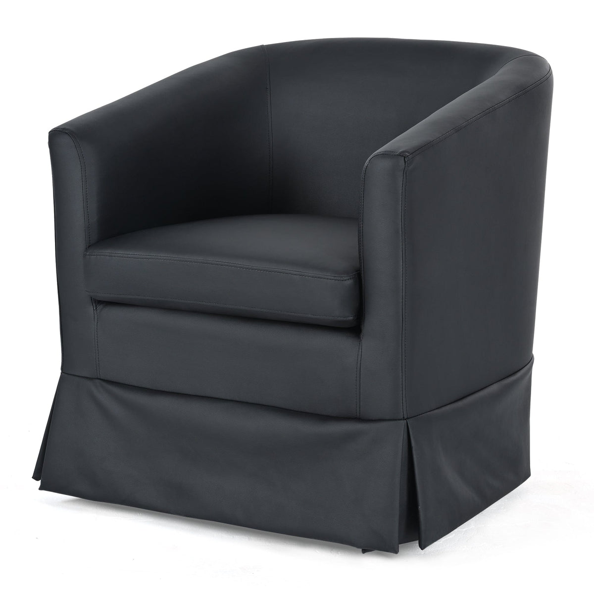 THE FURNITURE CO. Swivel Chair Black Swivel Chair with 360° Rotation and Comfortable Cushions