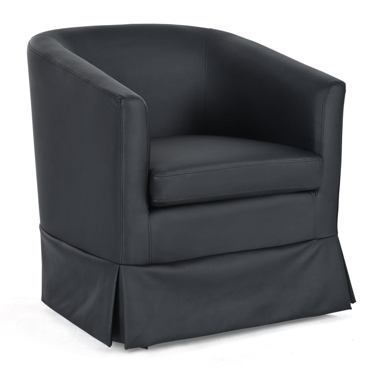 THE FURNITURE CO. Swivel Chair Black Swivel Chair with 360° Rotation and Comfortable Cushions