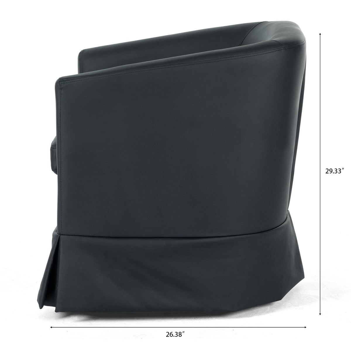 THE FURNITURE CO. Swivel Chair Black Swivel Chair with 360° Rotation and Comfortable Cushions