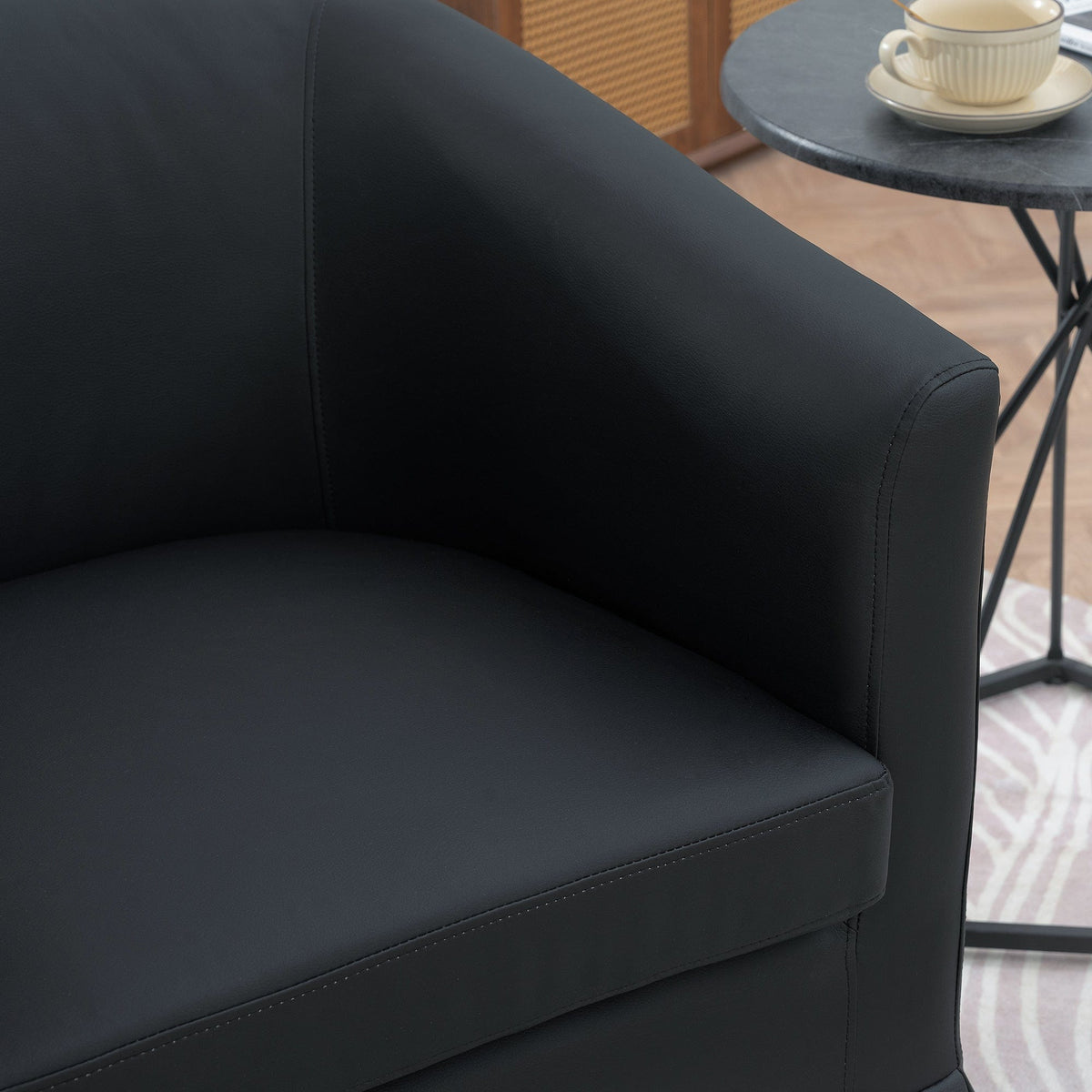 THE FURNITURE CO. Swivel Chair Black Swivel Chair with 360° Rotation and Comfortable Cushions