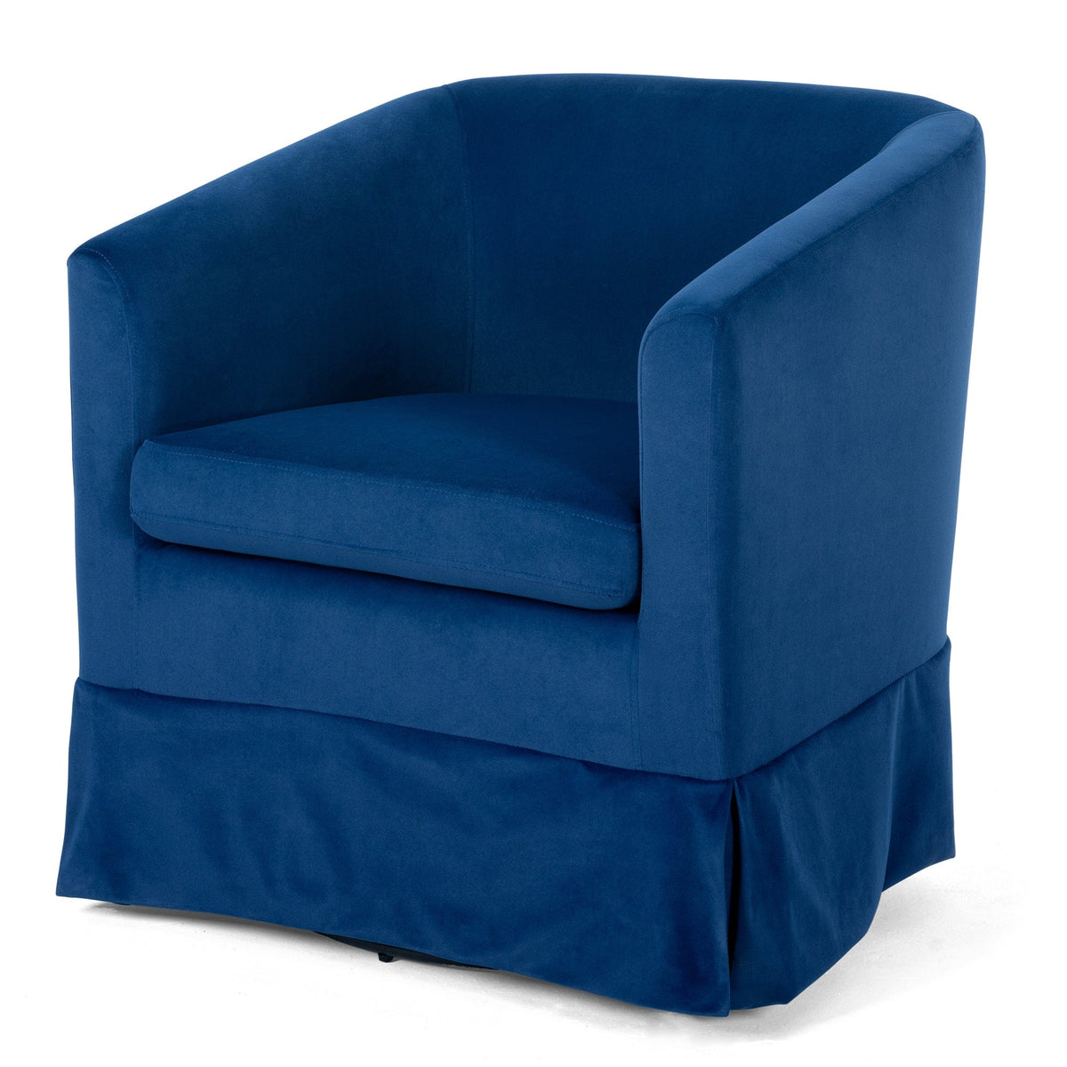 THE FURNITURE CO. Swivel Chair Blue Swivel Accent Chair with Fabric Upholstery