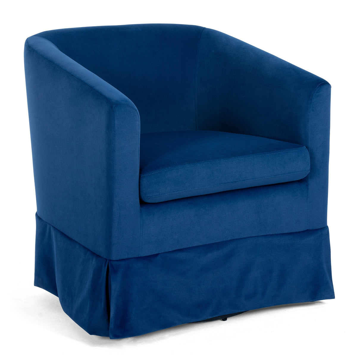 THE FURNITURE CO. Swivel Chair Blue Swivel Accent Chair with Fabric Upholstery