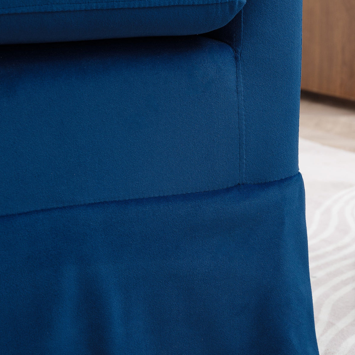 THE FURNITURE CO. Swivel Chair Blue Swivel Accent Chair with Fabric Upholstery