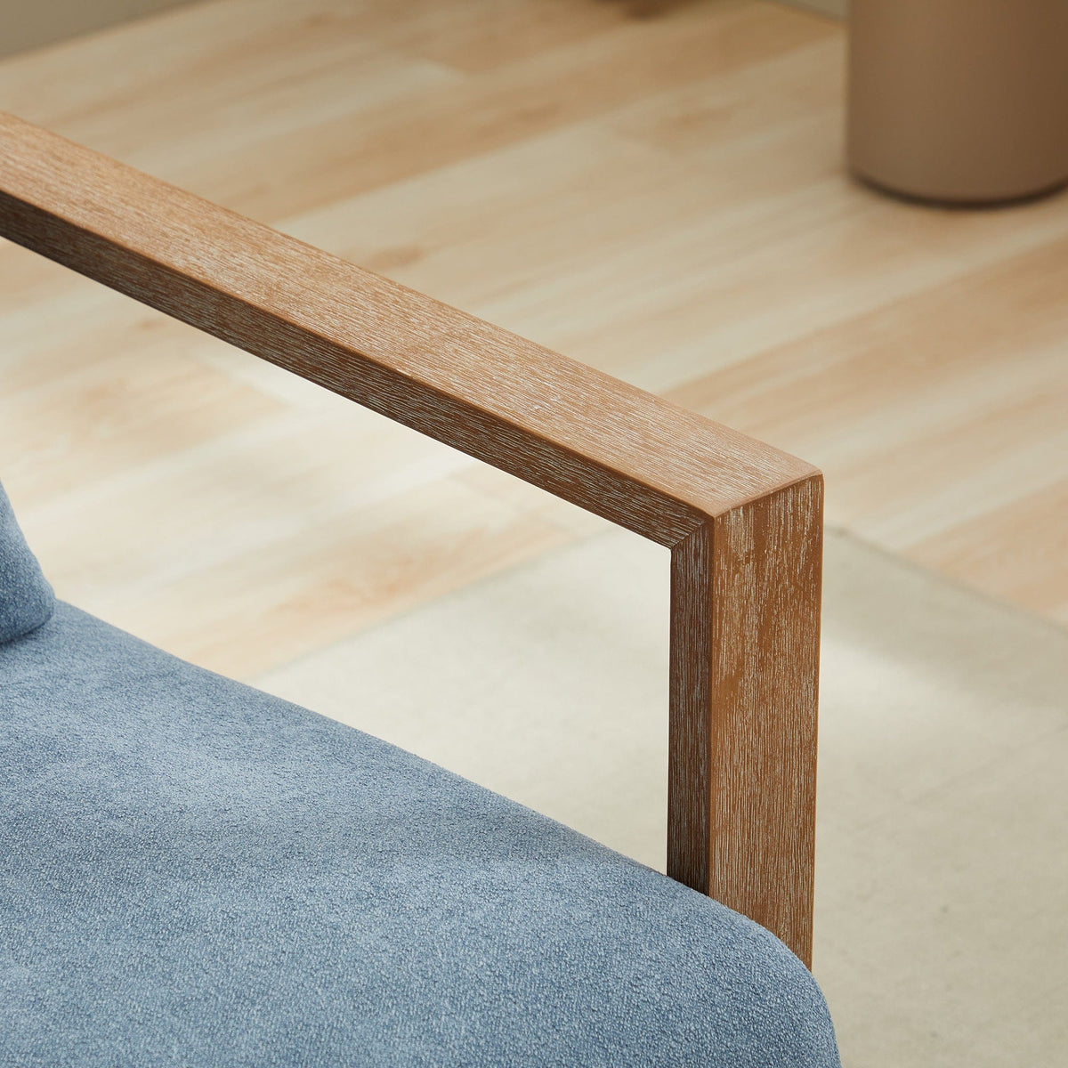 THE FURNITURE CO. Swivel Chair Contemporary Blue Linen Blend Swivel Accent Chair