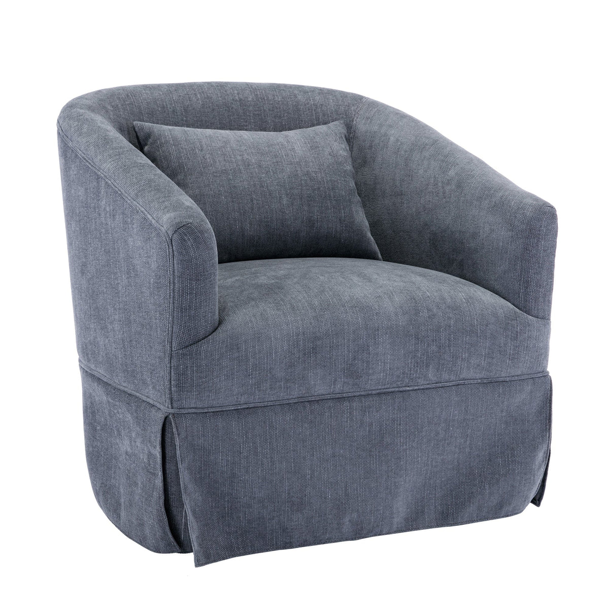 THE FURNITURE CO. Swivel Chair Gray Linen Blend Swivel Accent Armchair