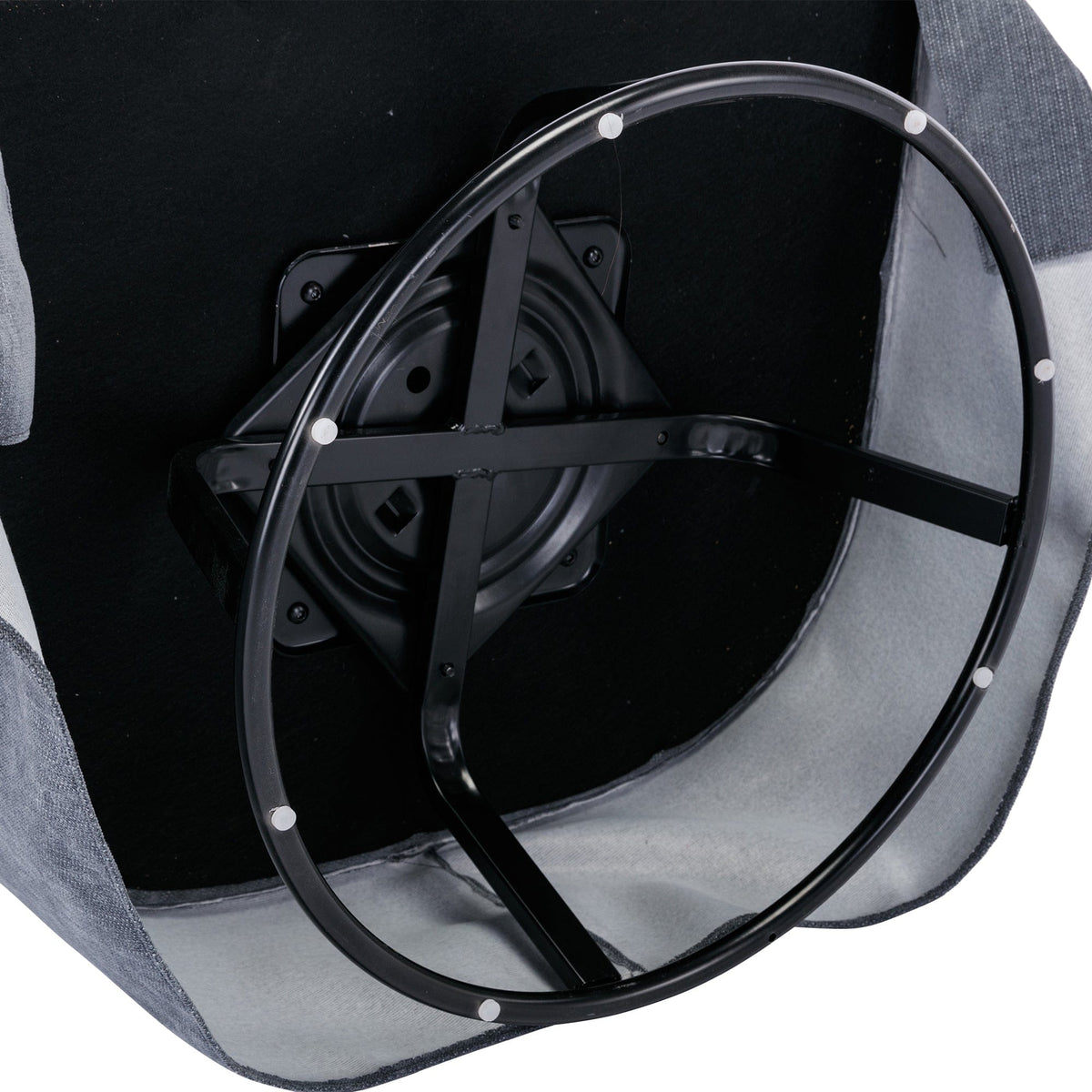 THE FURNITURE CO. Swivel Chair Gray Linen Blend Swivel Accent Armchair