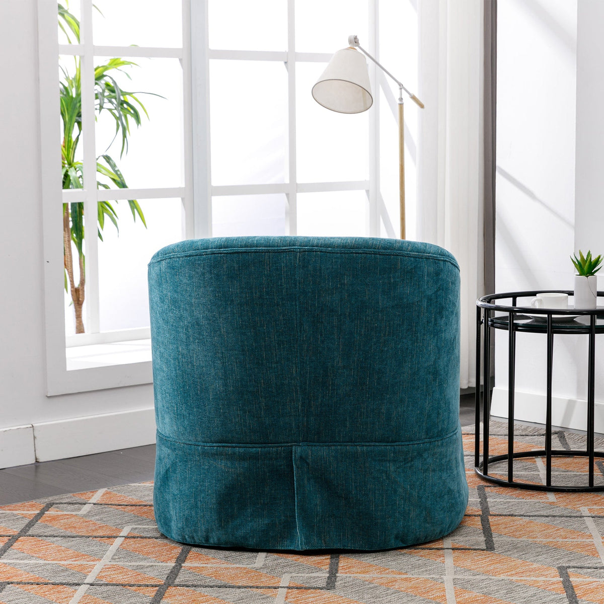 THE FURNITURE CO. Swivel Chair Green Linen Blend Swivel Accent Armchair