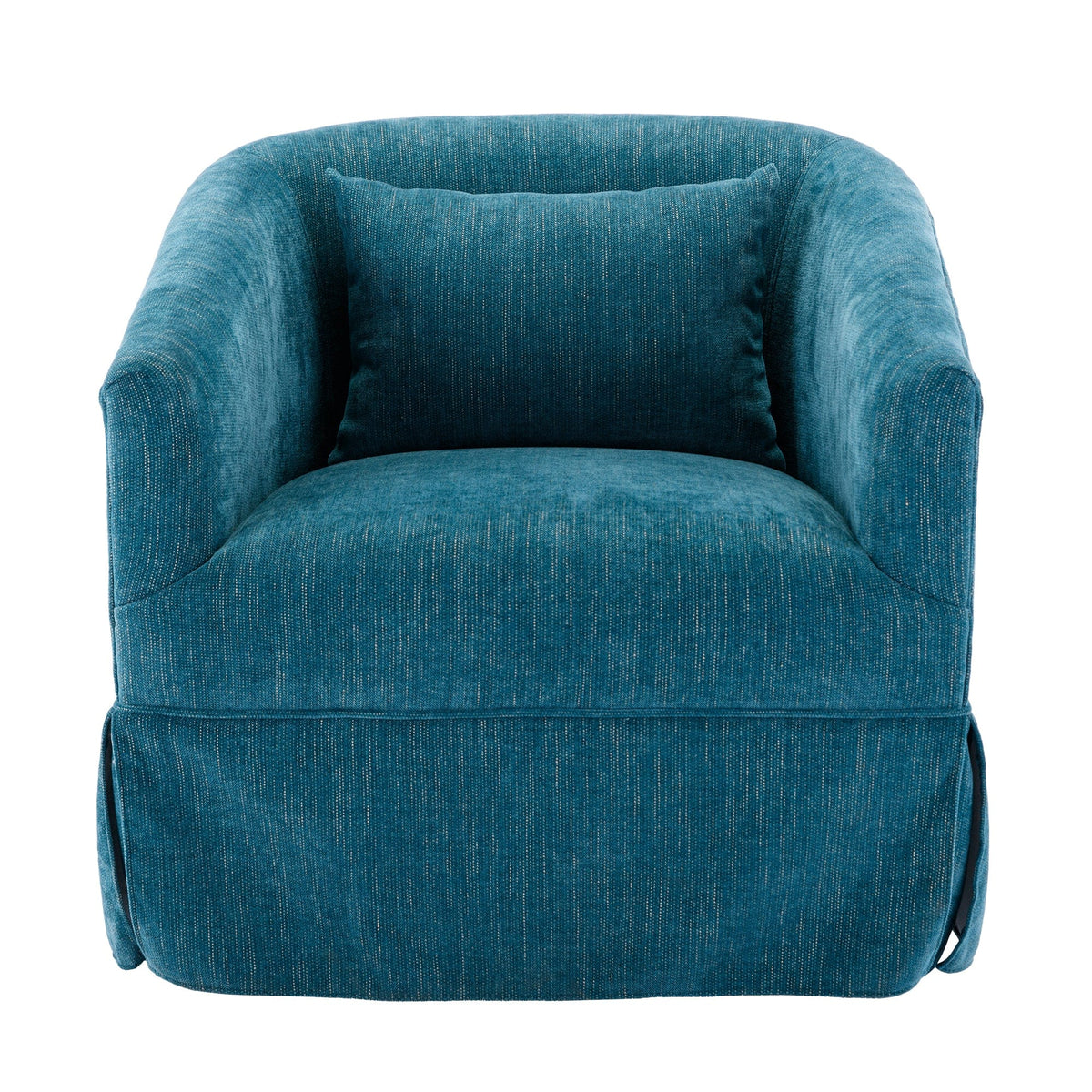 THE FURNITURE CO. Swivel Chair Green Linen Blend Swivel Accent Armchair
