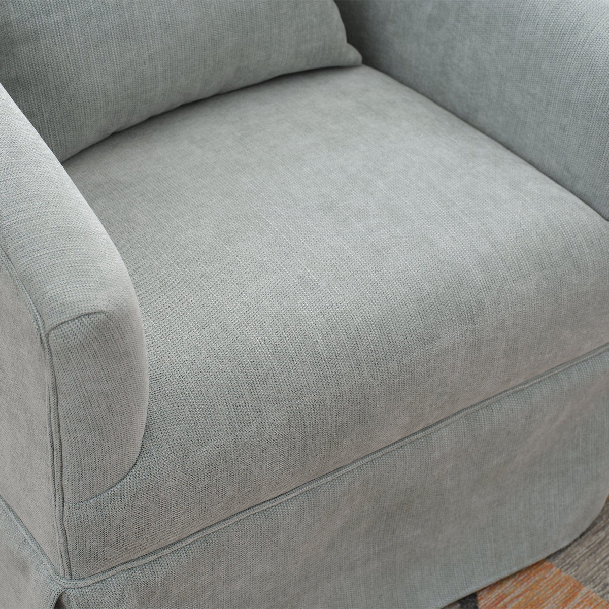 THE FURNITURE CO. Swivel Chair Light Green Linen Blend Swivel Accent Armchair