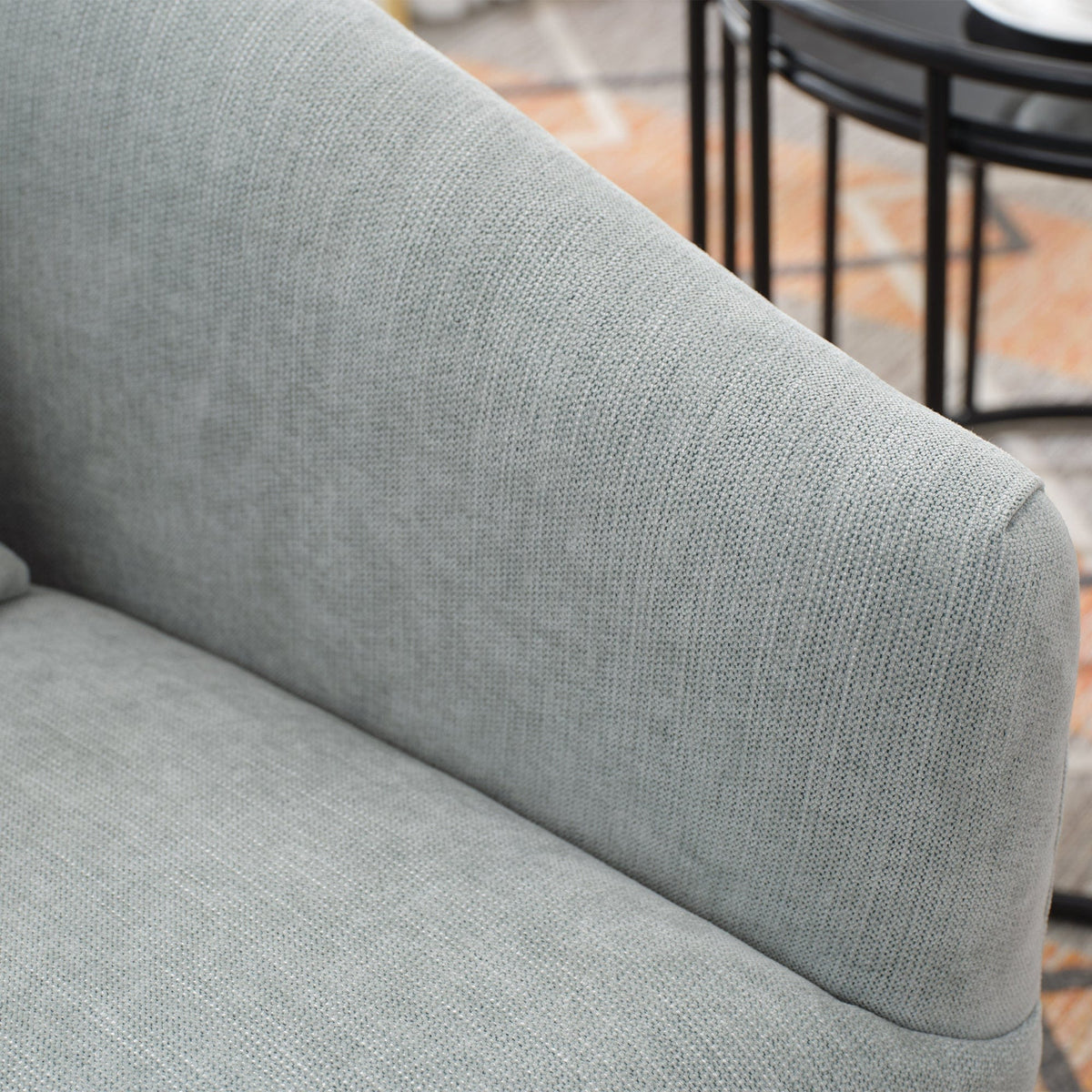 THE FURNITURE CO. Swivel Chair Light Green Linen Blend Swivel Accent Armchair