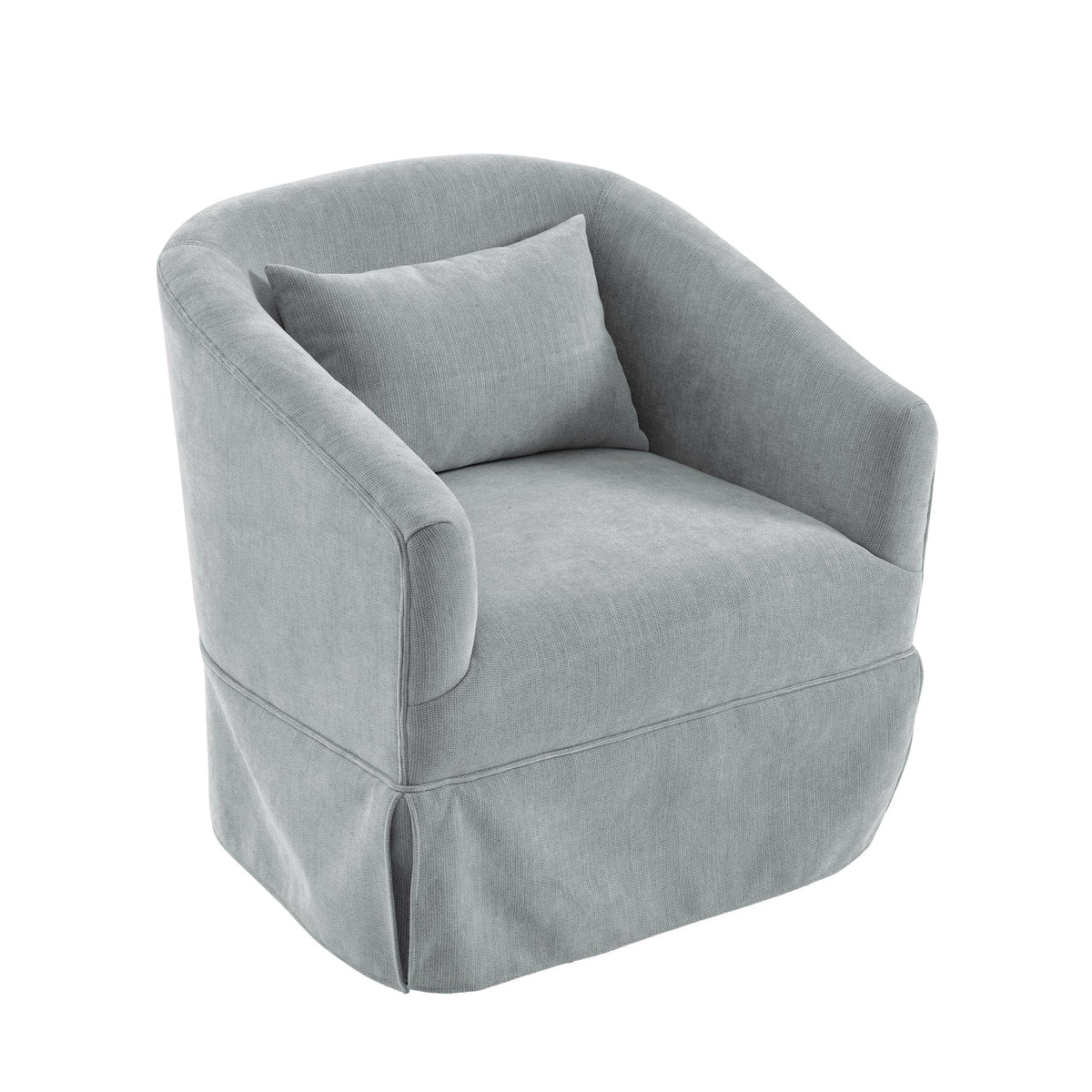 THE FURNITURE CO. Swivel Chair Light Green Linen Blend Swivel Accent Armchair