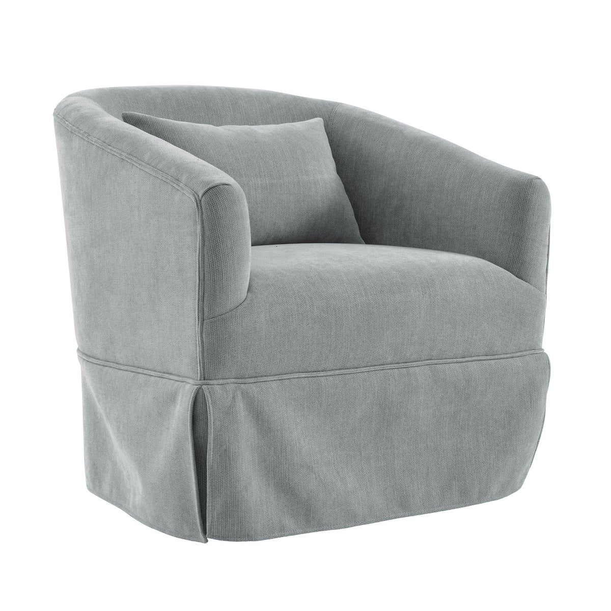 THE FURNITURE CO. Swivel Chair Light Green Linen Blend Swivel Accent Armchair