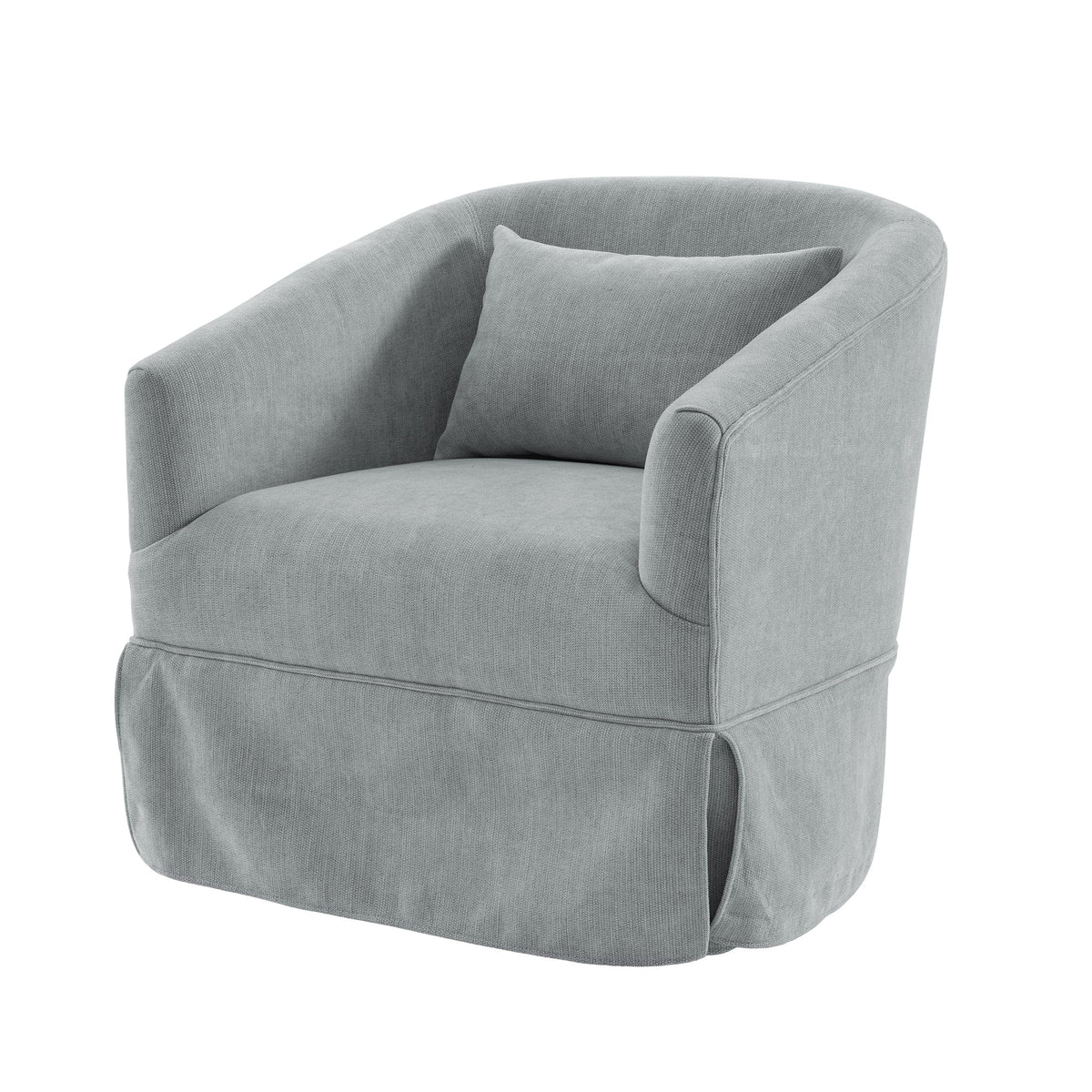 THE FURNITURE CO. Swivel Chair Light Green Linen Blend Swivel Accent Armchair