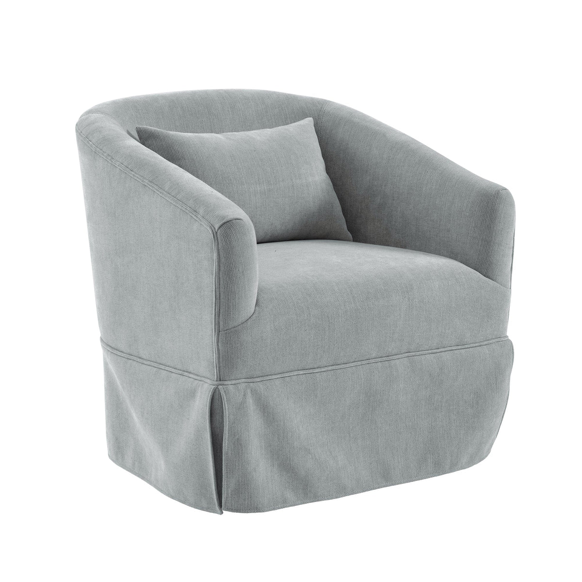 THE FURNITURE CO. Swivel Chair Light Green Linen Blend Swivel Accent Armchair