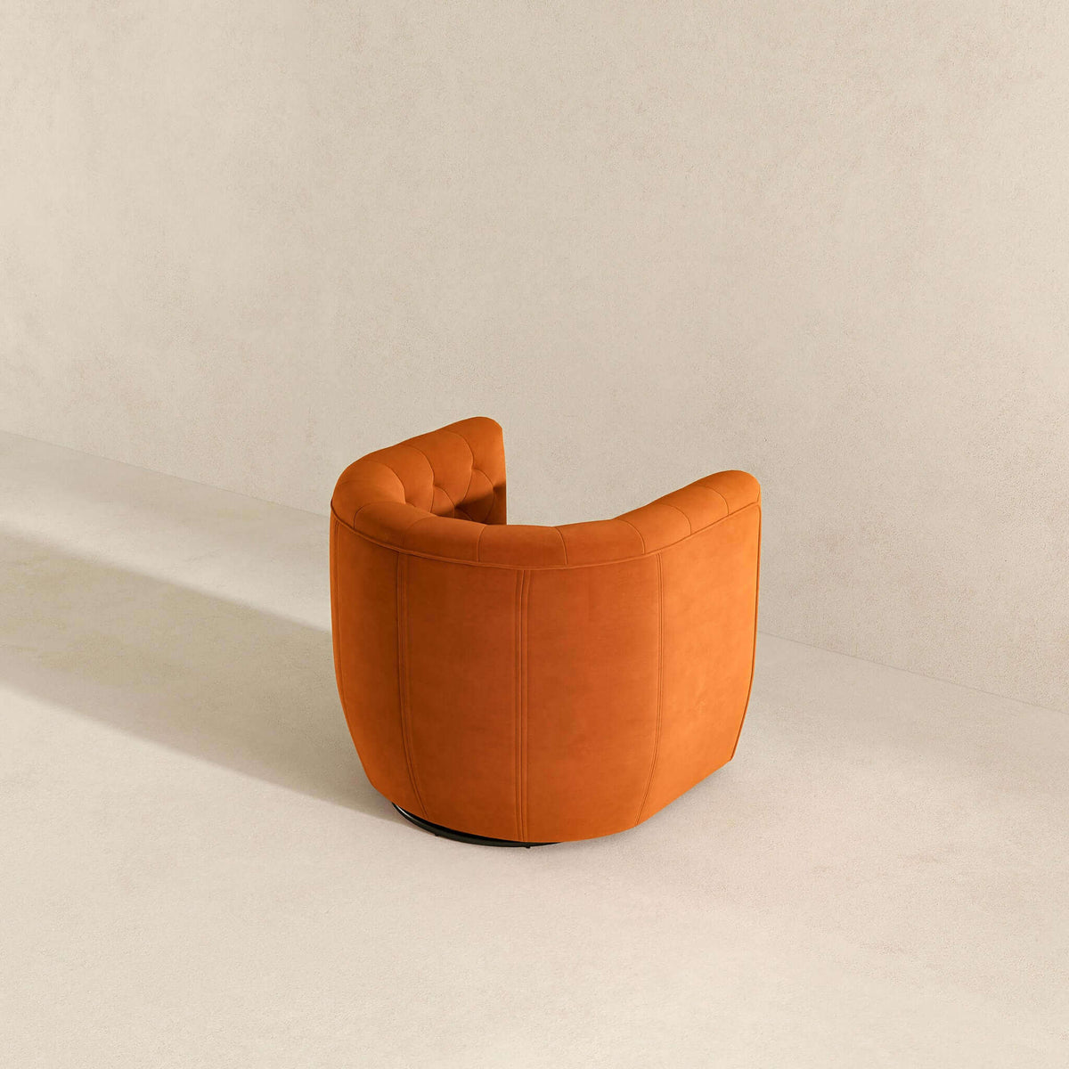 THE FURNITURE CO. Swivel Chair Luxury Burnt Orange Velvet Swivel Chair for Stylish Living Spaces
