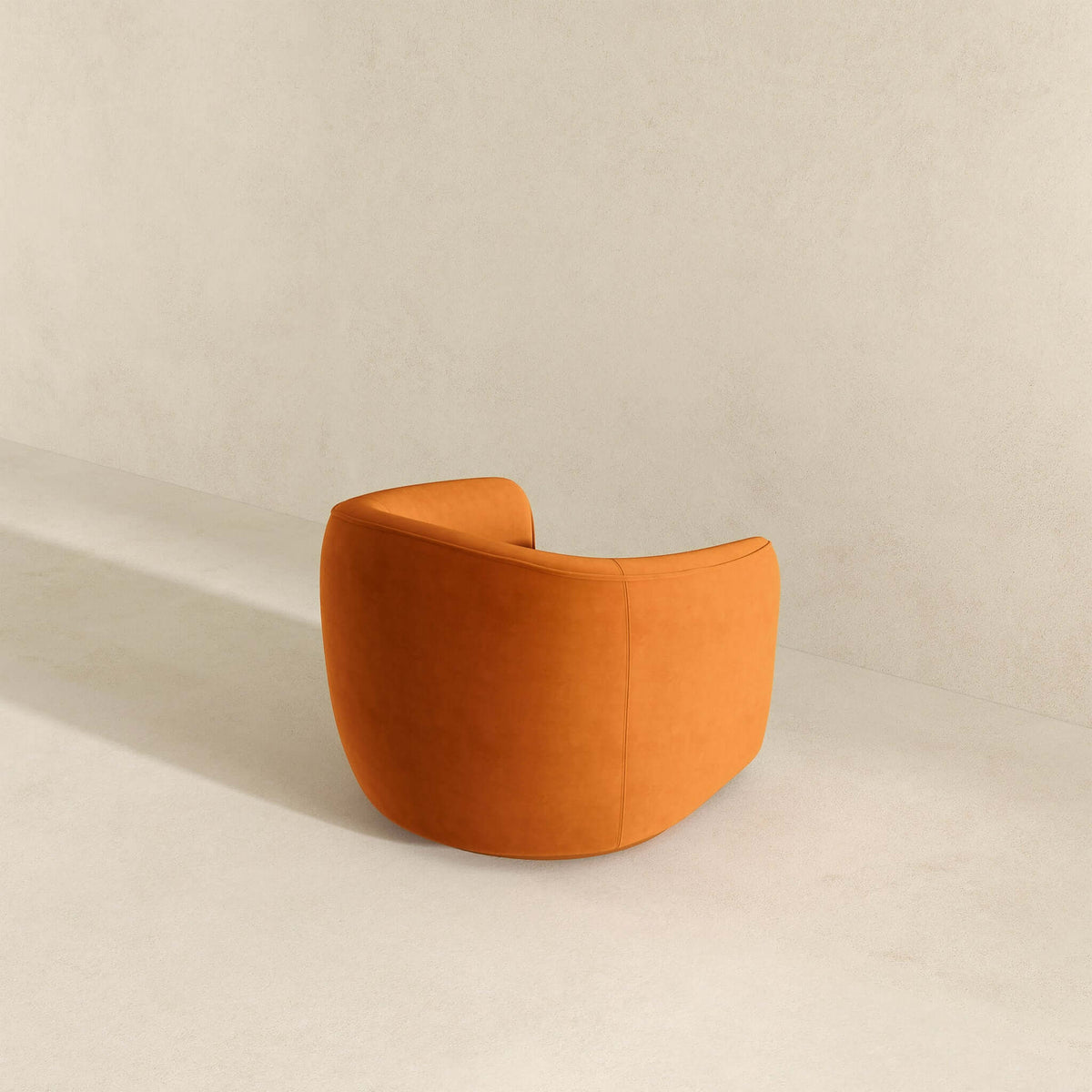 THE FURNITURE CO. Swivel Chair Luxury Burnt Orange Velvet Swivel Chair for Stylish Living Spaces