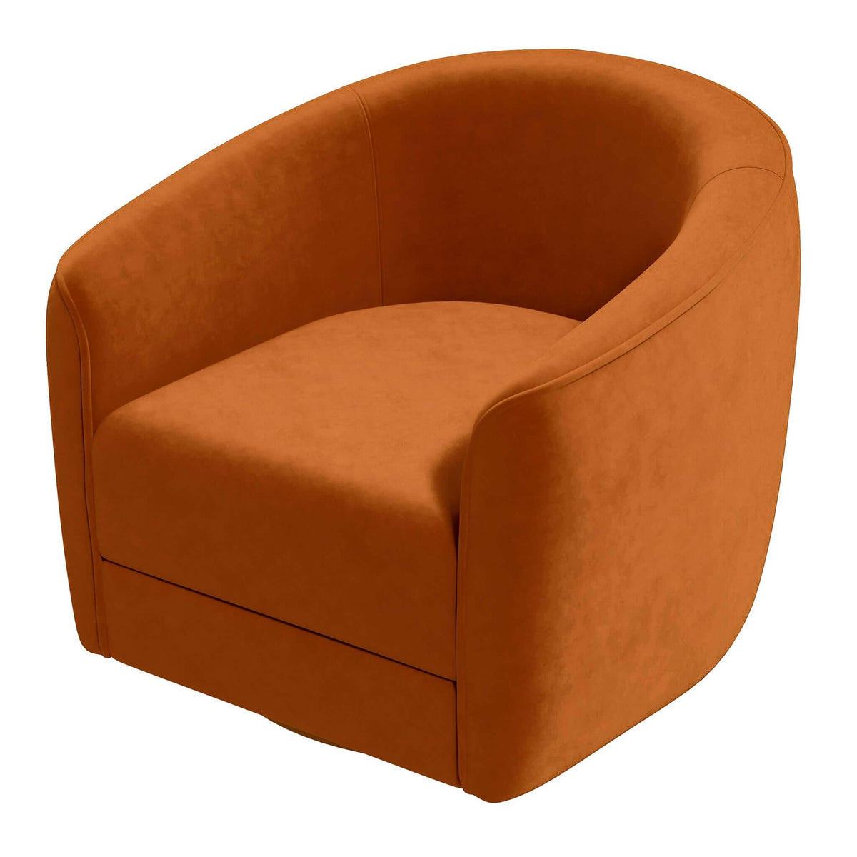 THE FURNITURE CO. Swivel Chair Luxury Burnt Orange Velvet Swivel Chair for Stylish Living Spaces