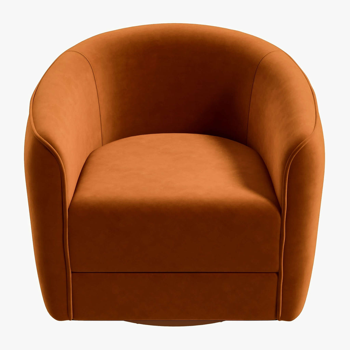 THE FURNITURE CO. Swivel Chair Luxury Burnt Orange Velvet Swivel Chair for Stylish Living Spaces