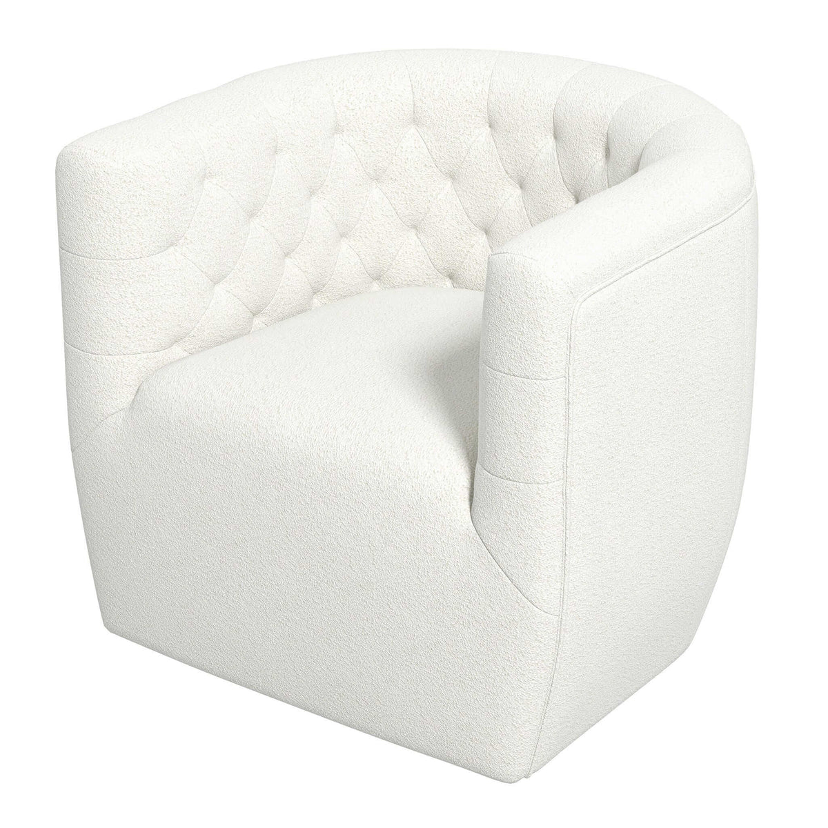 THE FURNITURE CO. Swivel Chair Luxury Cream Boucle Swivel Chair for Elegant Living Spaces