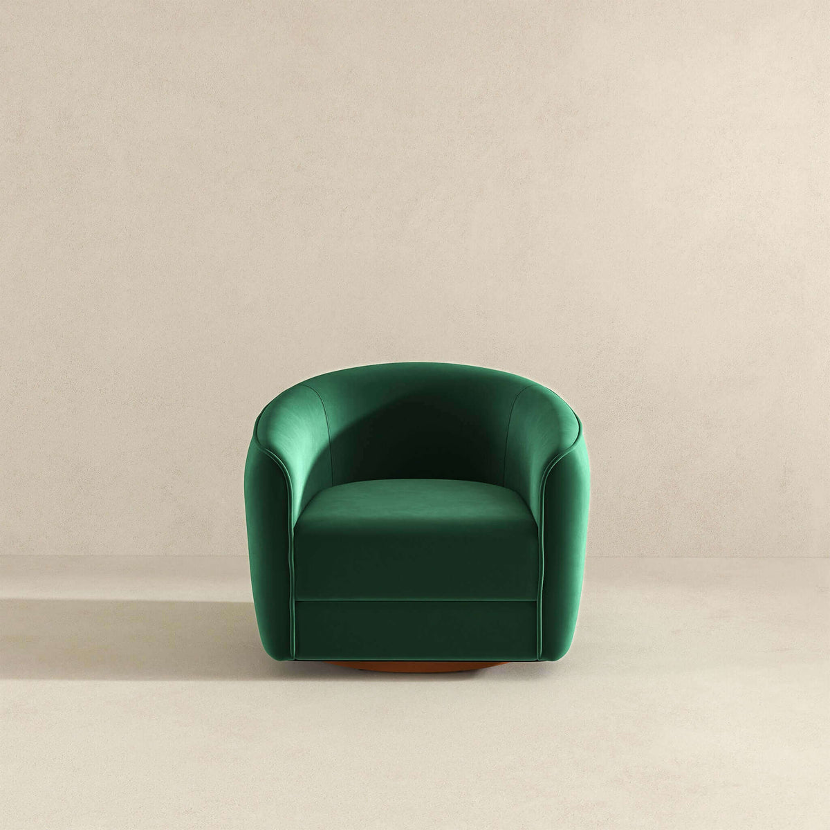 THE FURNITURE CO. Swivel Chair Luxury Dark Green Velvet Swivel Chair for Stylish Living Spaces