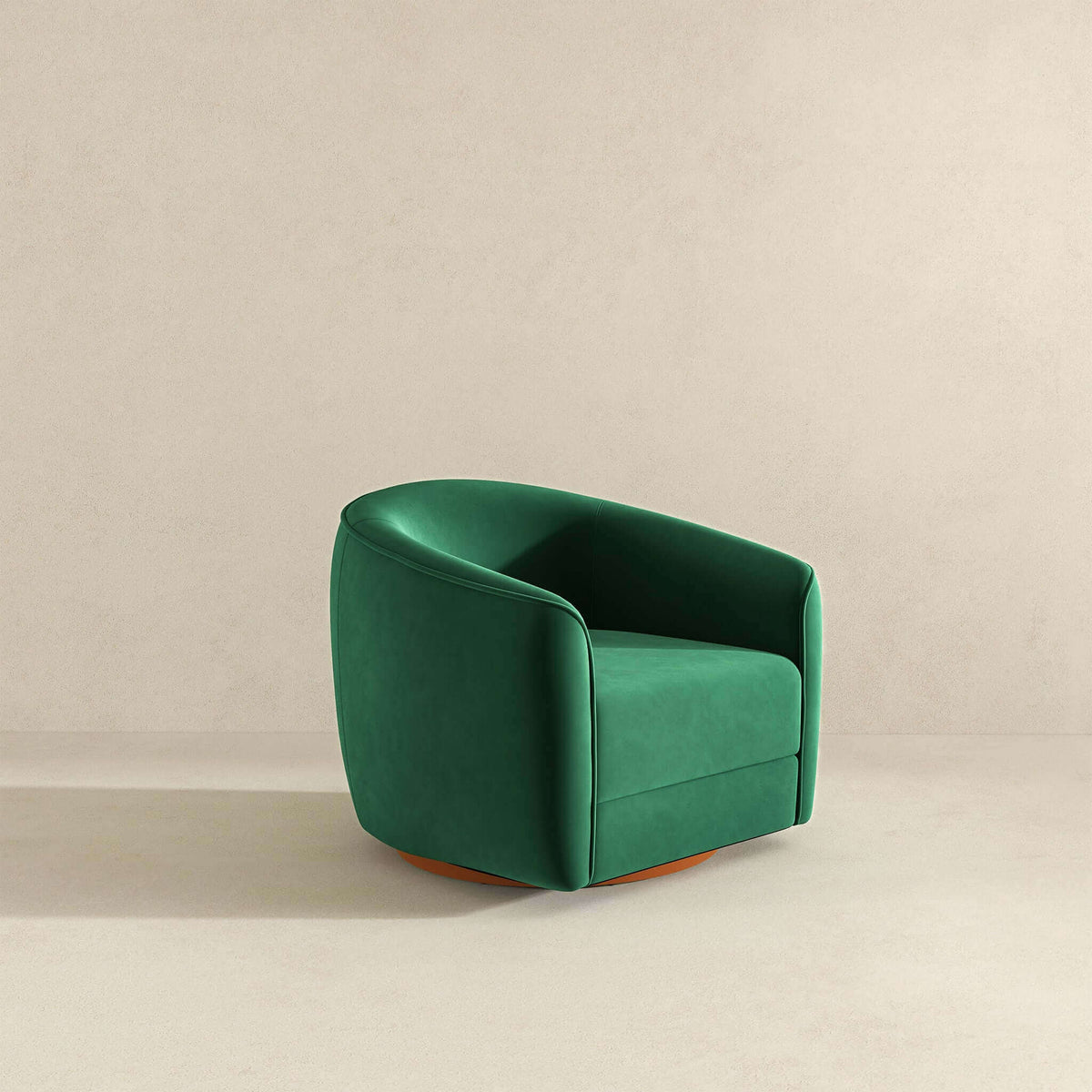 THE FURNITURE CO. Swivel Chair Luxury Dark Green Velvet Swivel Chair for Stylish Living Spaces