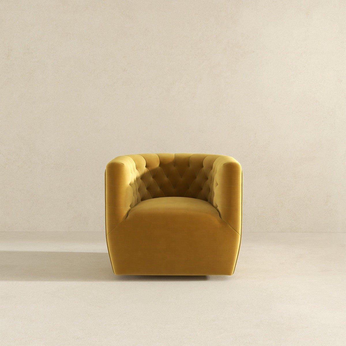 THE FURNITURE CO. Swivel Chair Luxury Gold Velvet Swivel Chair for Stylish Living Spaces