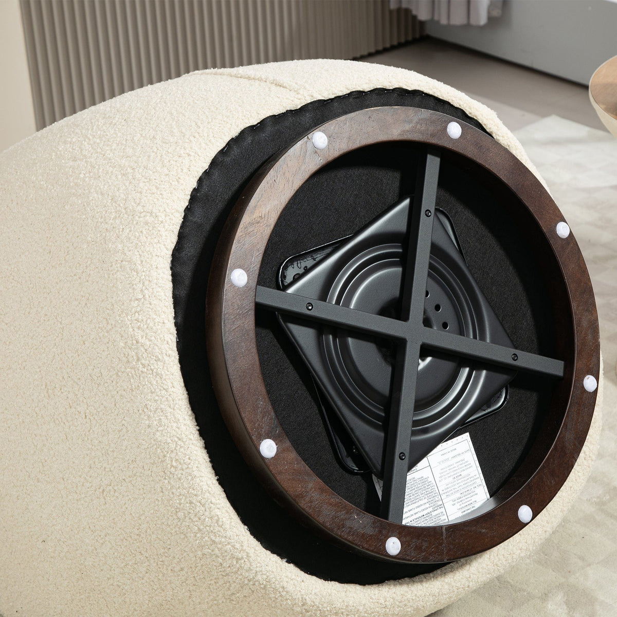 THE FURNITURE CO. Swivel Chair Modern Beige Upholstered Swivel Accent Chair