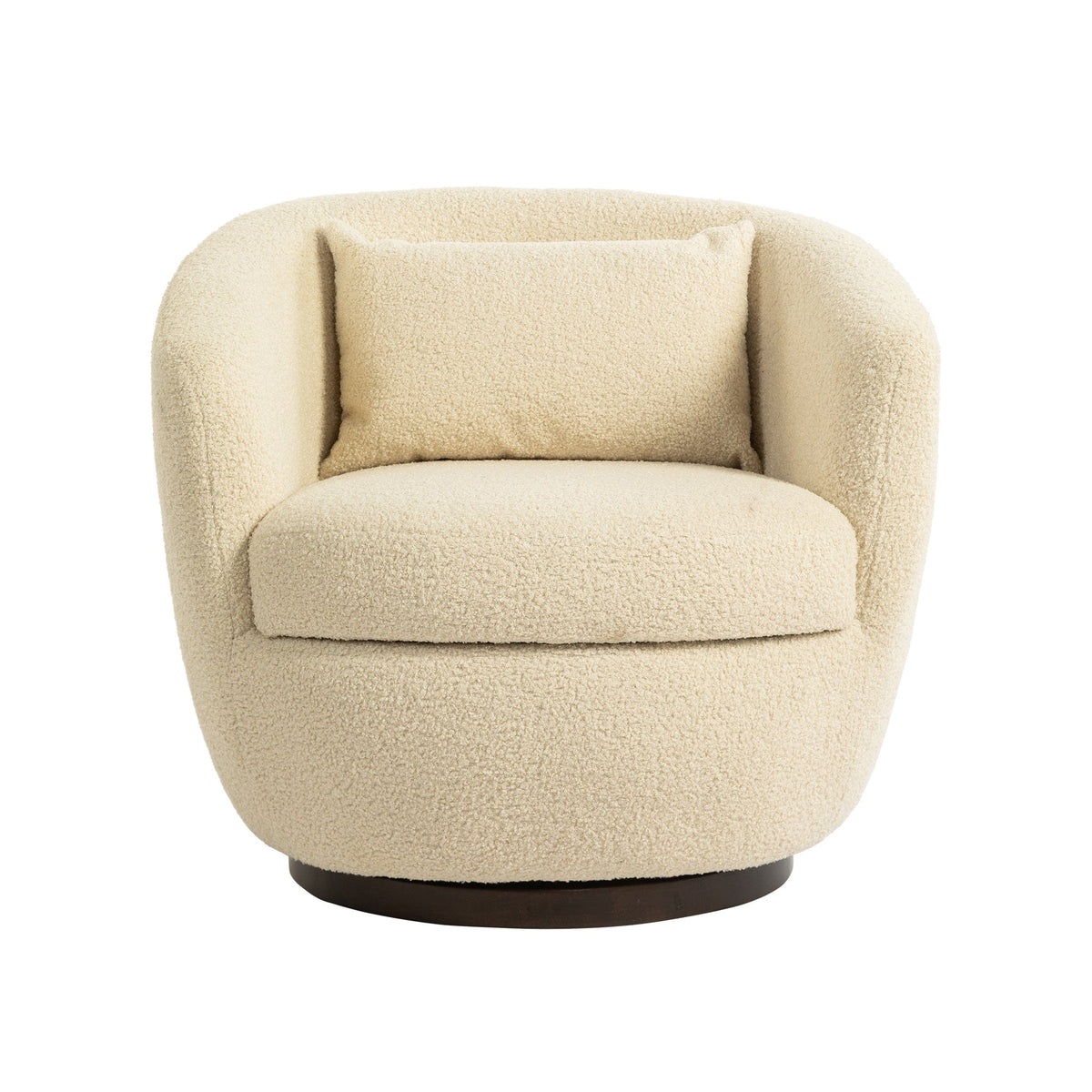 THE FURNITURE CO. Swivel Chair Modern Beige Upholstered Swivel Accent Chair