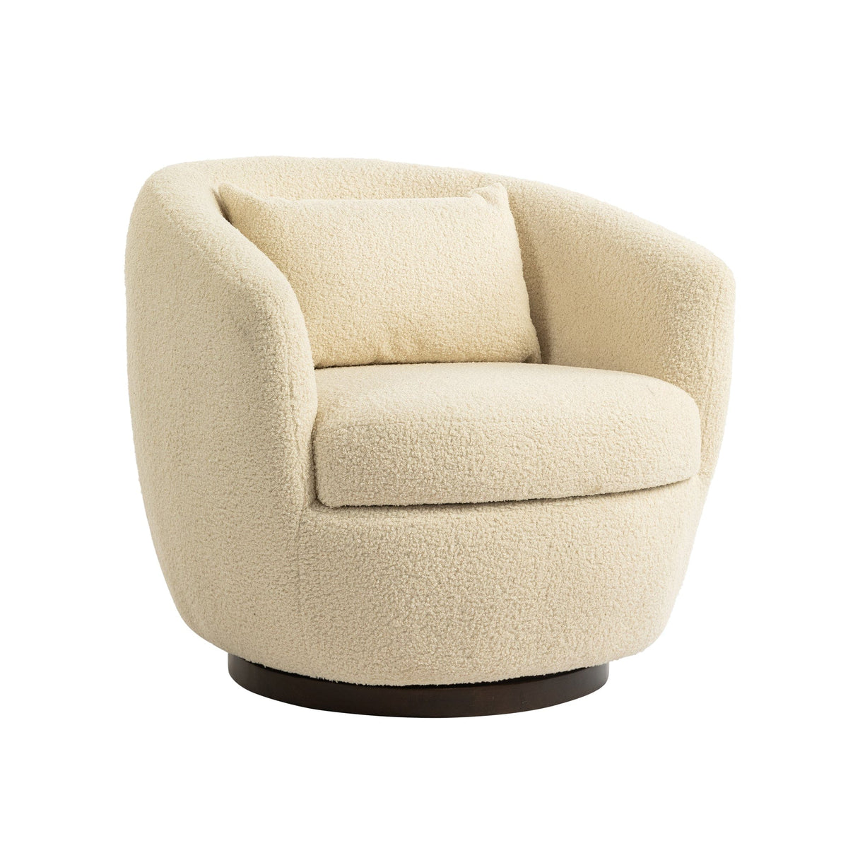 THE FURNITURE CO. Swivel Chair Modern Beige Upholstered Swivel Accent Chair