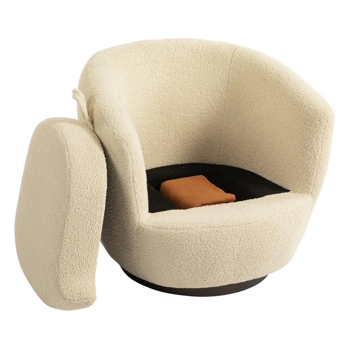 THE FURNITURE CO. Swivel Chair Modern Beige Upholstered Swivel Accent Chair