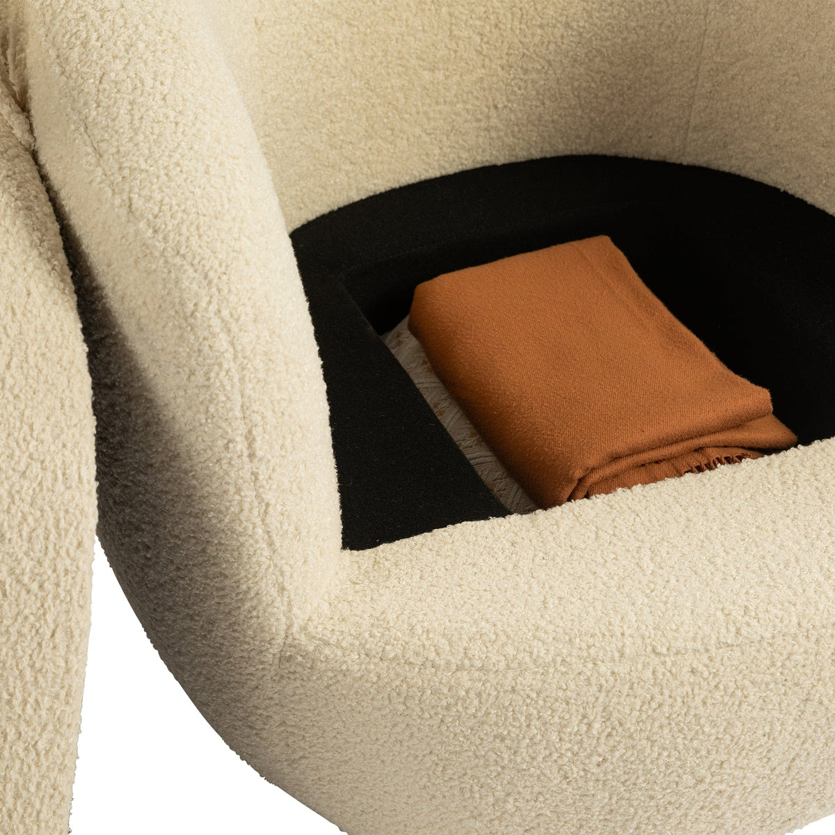 THE FURNITURE CO. Swivel Chair Modern Beige Upholstered Swivel Accent Chair