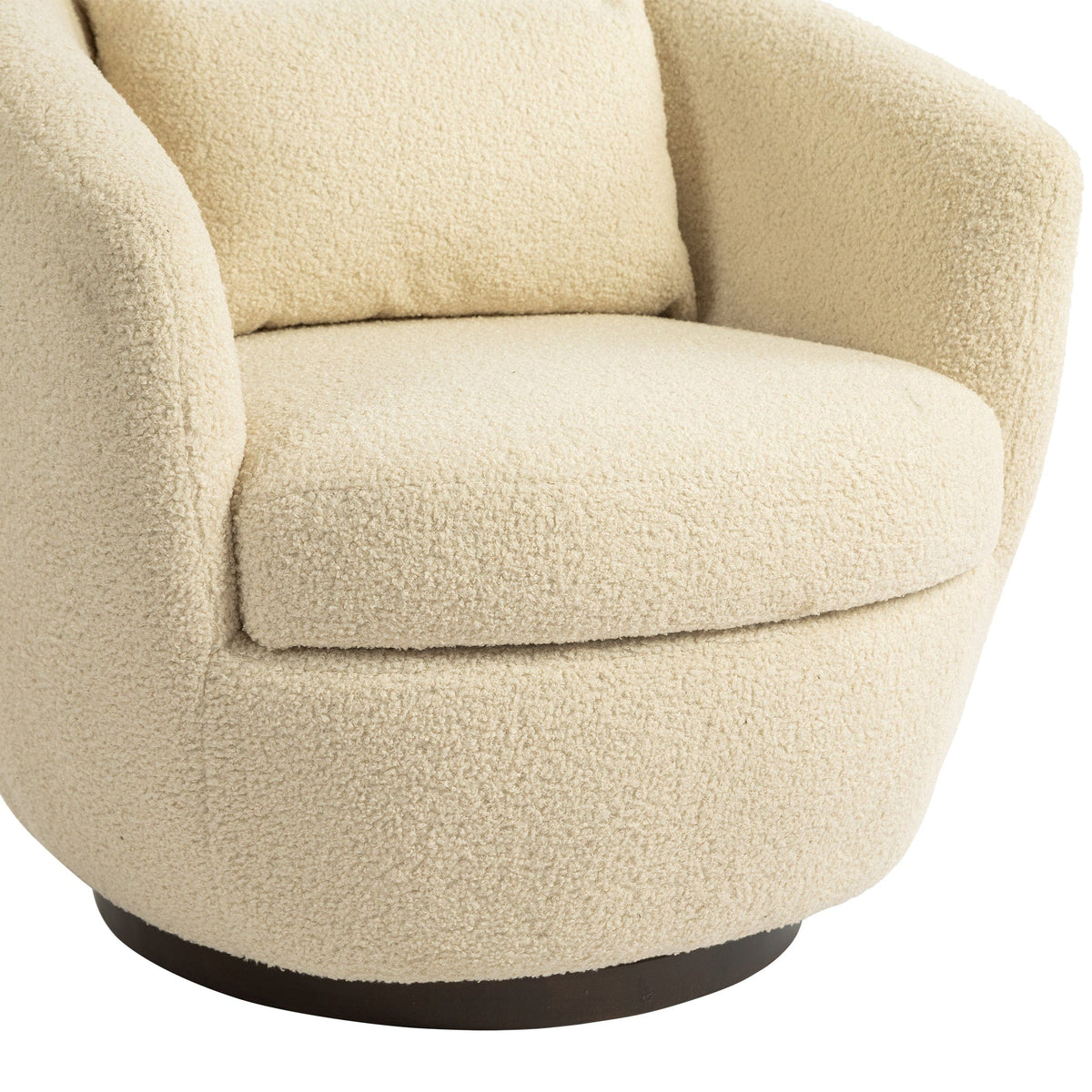 THE FURNITURE CO. Swivel Chair Modern Beige Upholstered Swivel Accent Chair