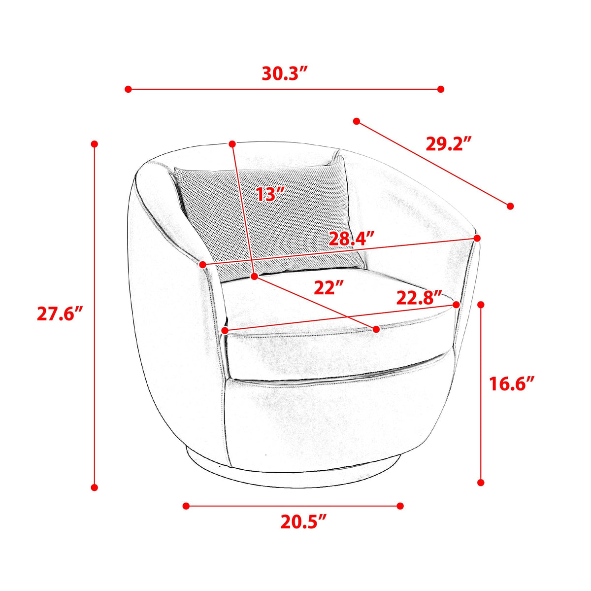 THE FURNITURE CO. Swivel Chair Modern Beige Upholstered Swivel Accent Chair