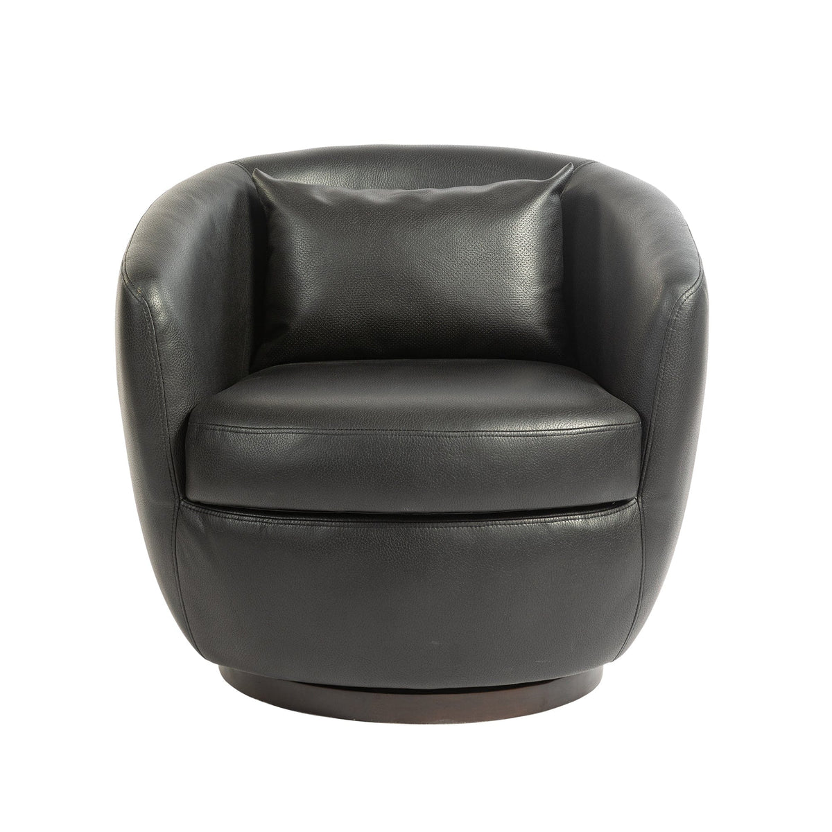 THE FURNITURE CO. Swivel Chair Modern Black Swivel Accent Armchair