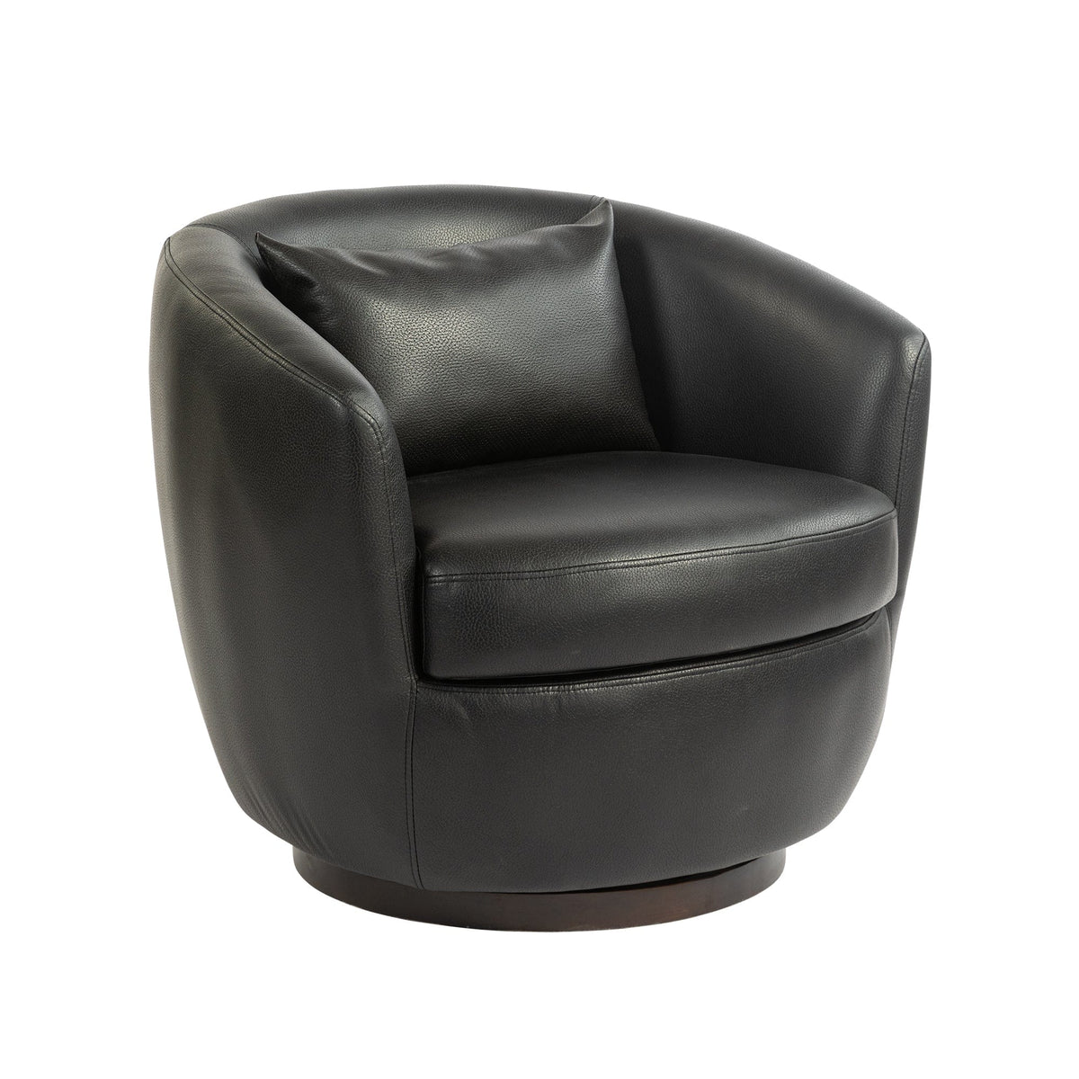 THE FURNITURE CO. Swivel Chair Modern Black Swivel Accent Armchair