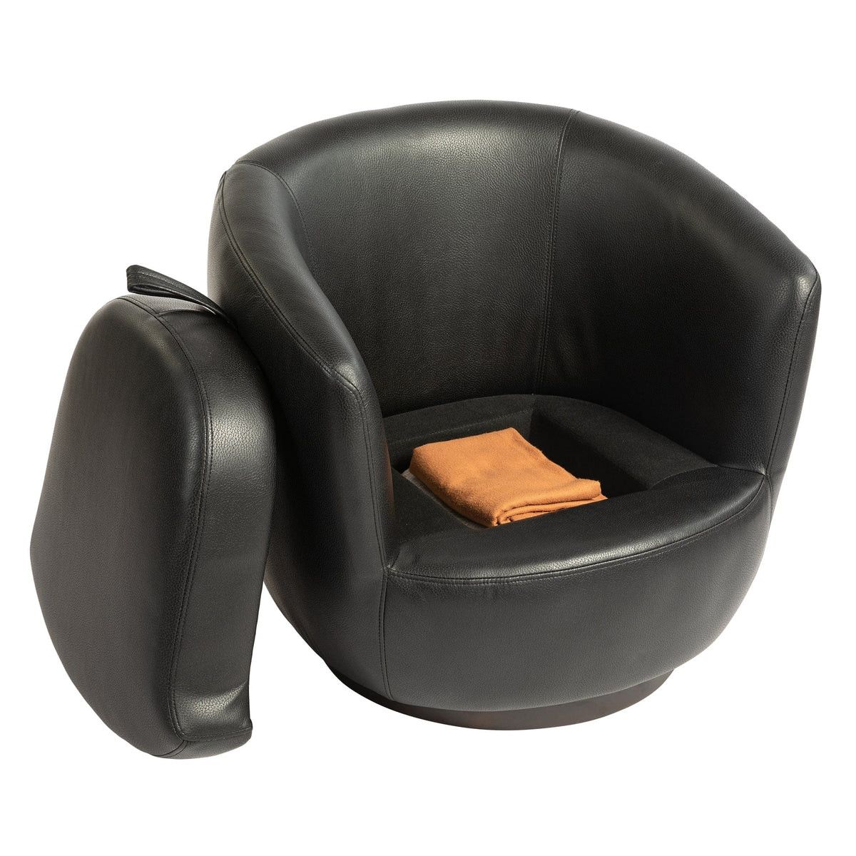 THE FURNITURE CO. Swivel Chair Modern Black Swivel Accent Armchair