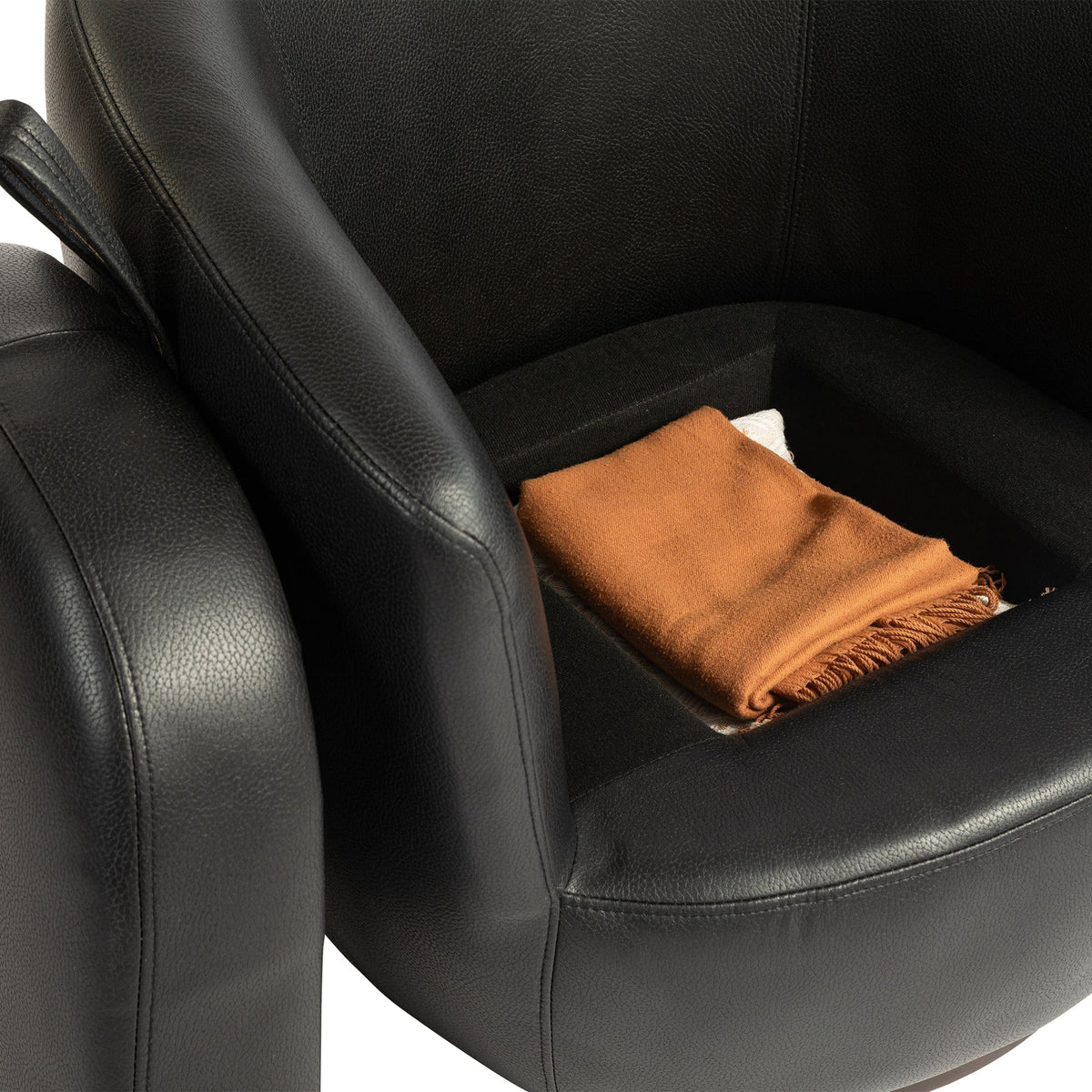 THE FURNITURE CO. Swivel Chair Modern Black Swivel Accent Armchair