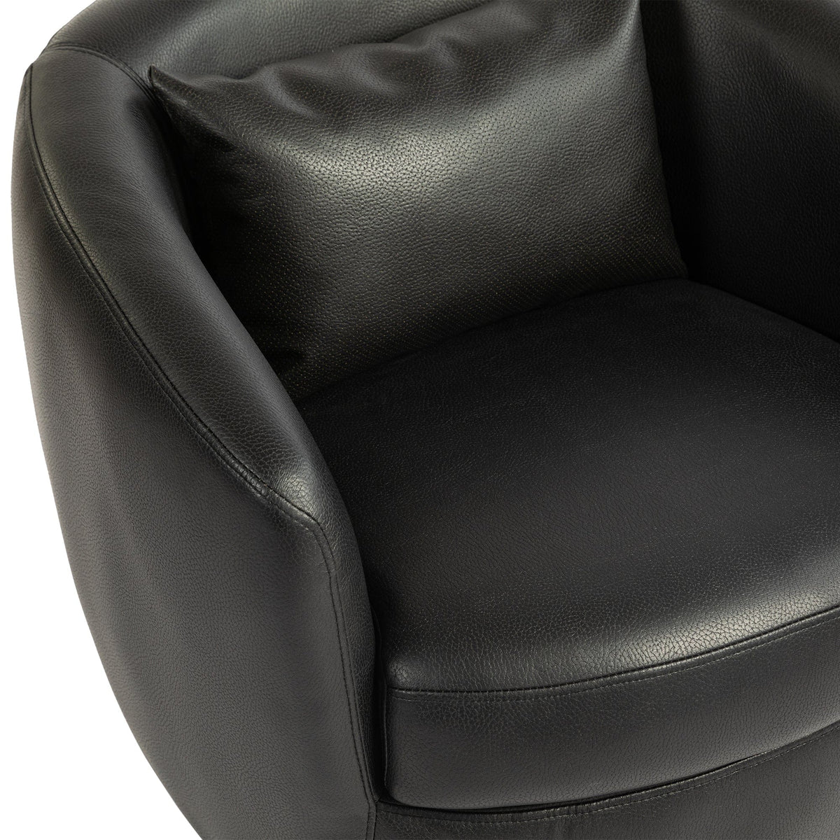 THE FURNITURE CO. Swivel Chair Modern Black Swivel Accent Armchair