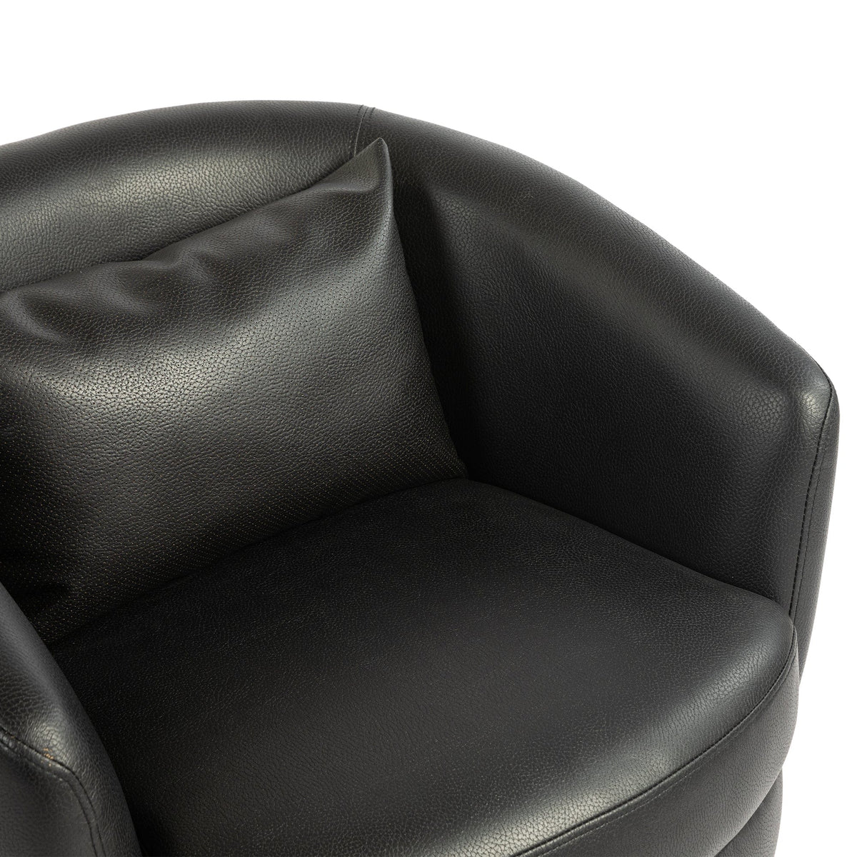 THE FURNITURE CO. Swivel Chair Modern Black Swivel Accent Armchair