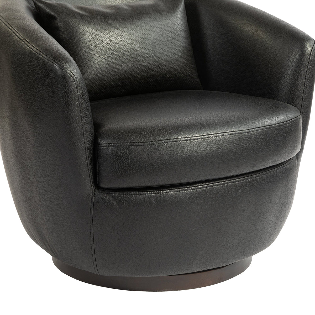 THE FURNITURE CO. Swivel Chair Modern Black Swivel Accent Armchair