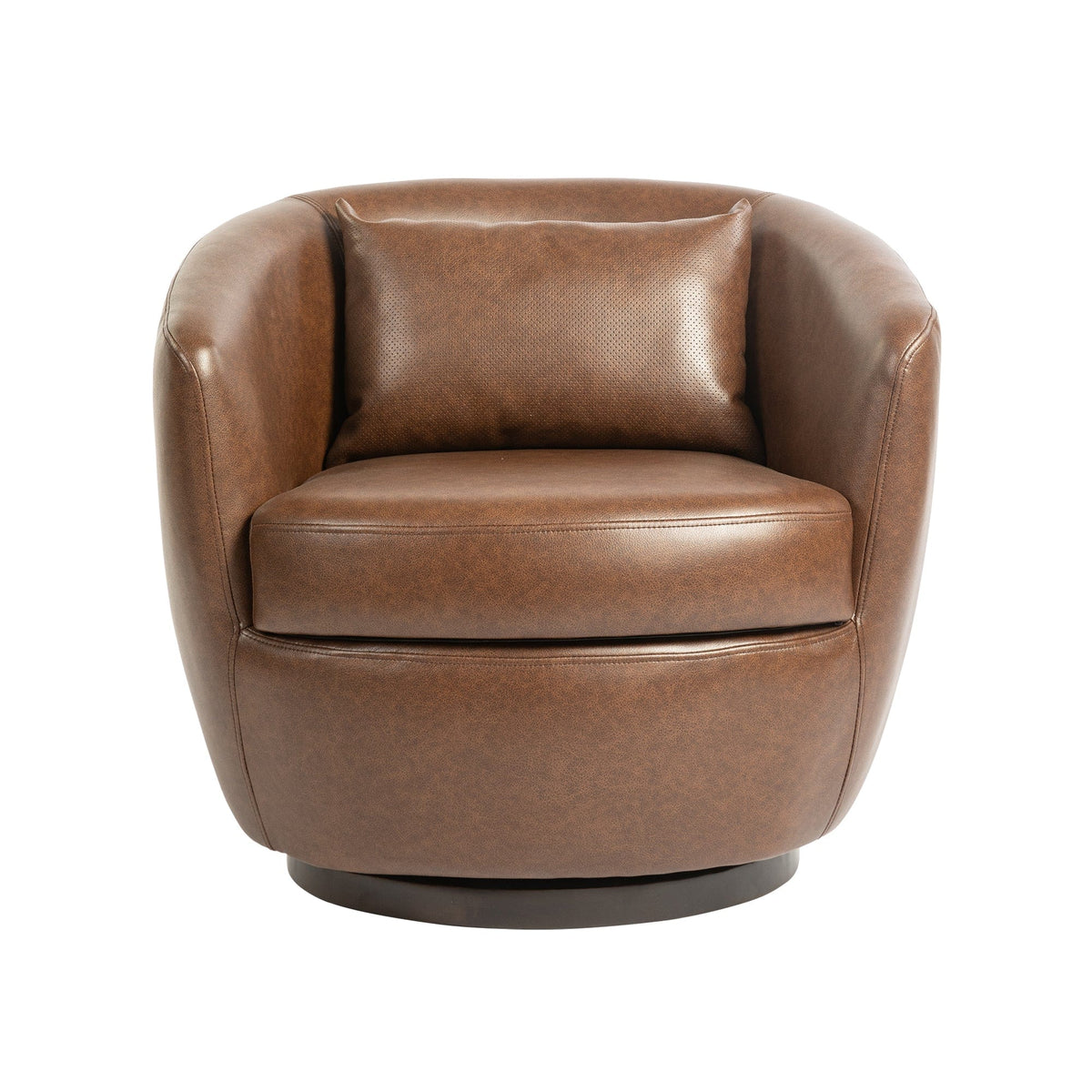 THE FURNITURE CO. Swivel Chair Modern Dark Brown Swivel Accent Armchair