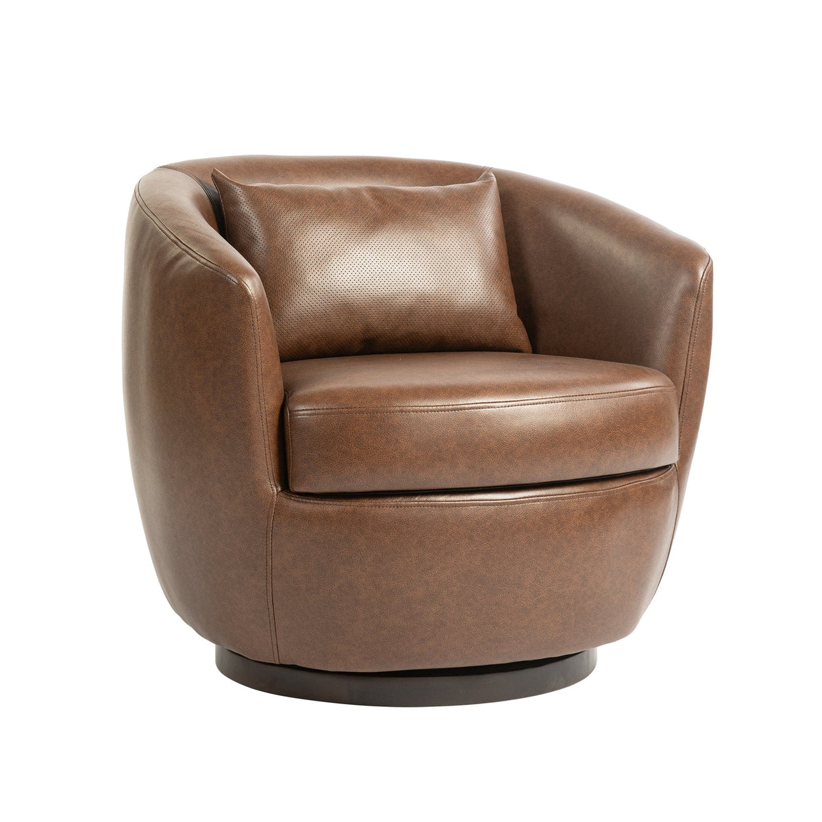 THE FURNITURE CO. Swivel Chair Modern Dark Brown Swivel Accent Armchair