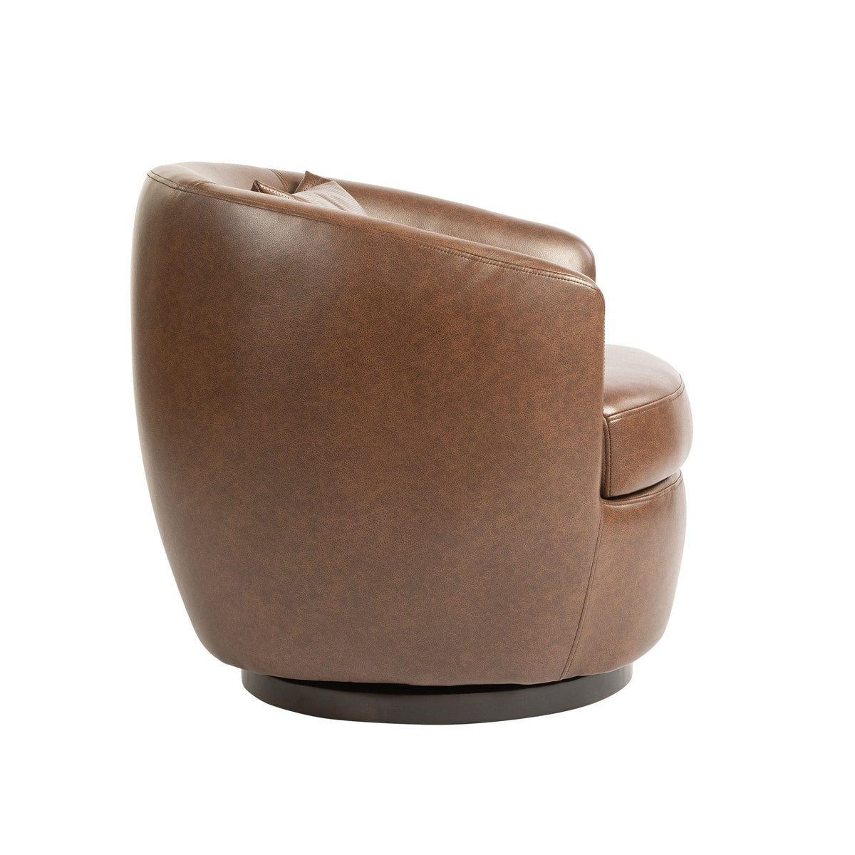 THE FURNITURE CO. Swivel Chair Modern Dark Brown Swivel Accent Armchair