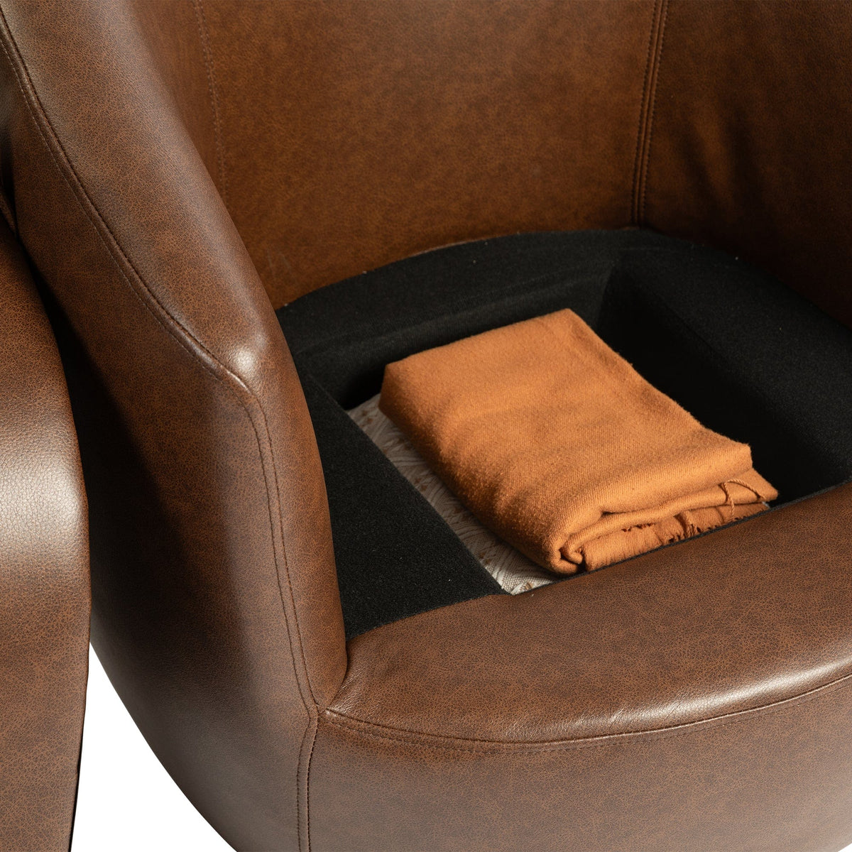 THE FURNITURE CO. Swivel Chair Modern Dark Brown Swivel Accent Armchair