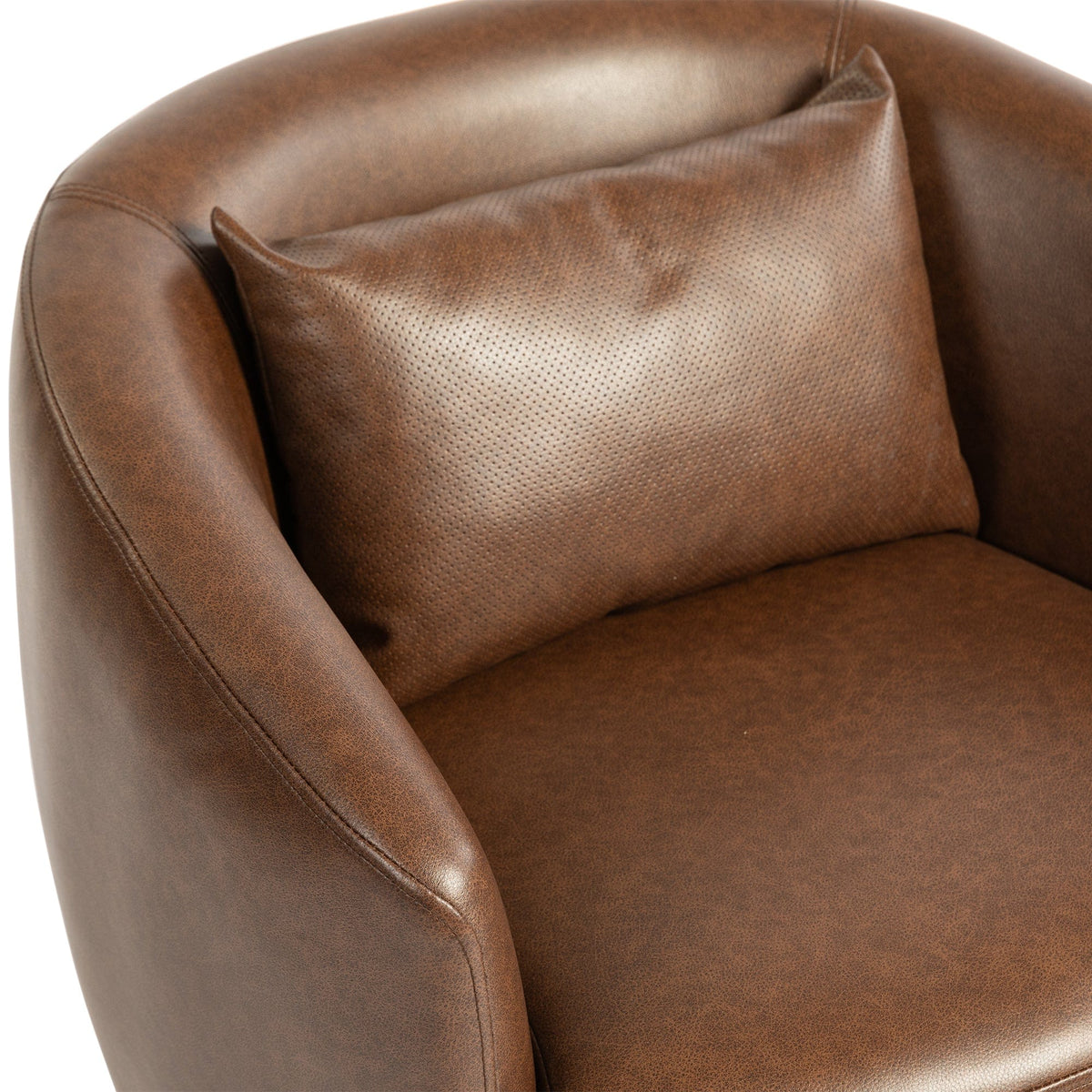 THE FURNITURE CO. Swivel Chair Modern Dark Brown Swivel Accent Armchair